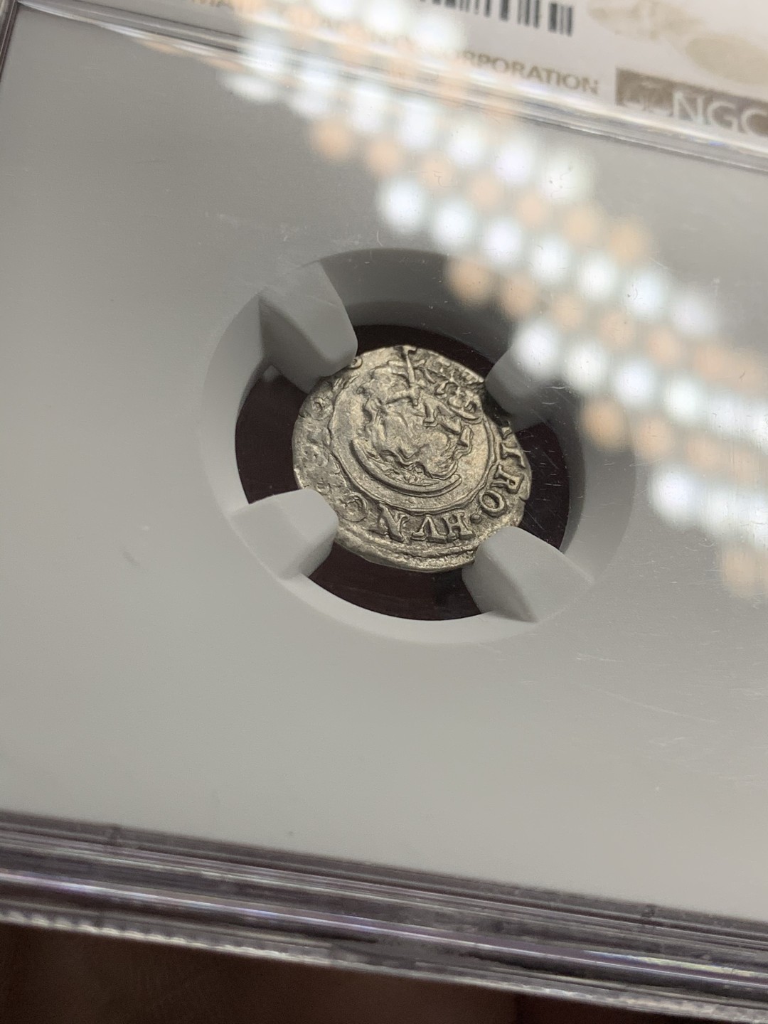 《竞宝斋》第38场-本周一 （全场顺丰包邮） ngc xf45 神罗匈牙利1616年圣母抱婴1第纳尔打制银币