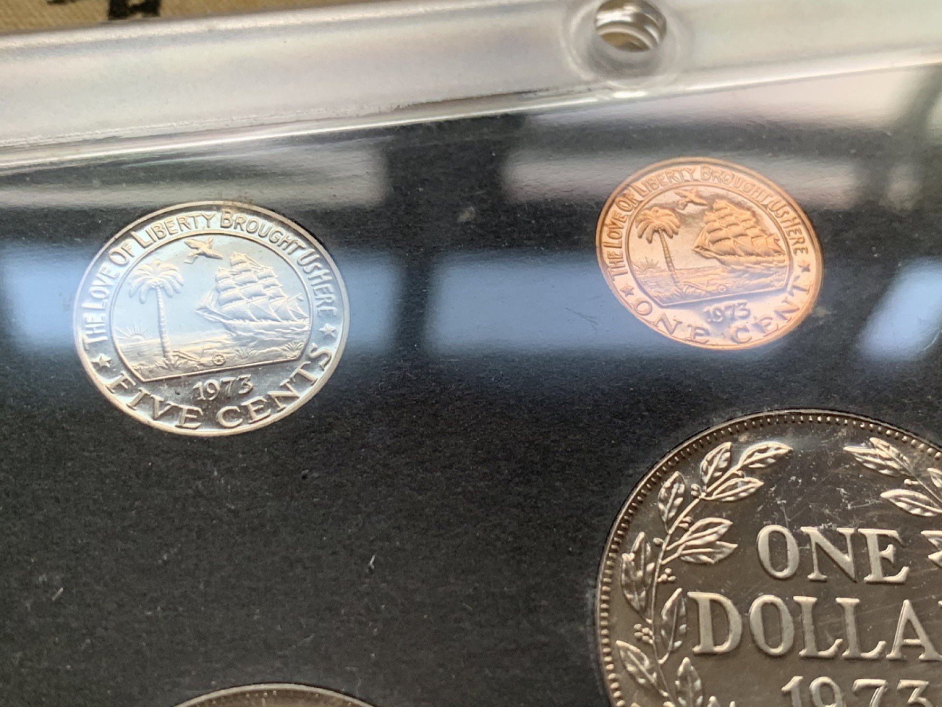 《竞宝斋》第38场-本周一 （全场顺丰包邮） 利比里亚1973年原装6枚精制套币 原汁原味原包装好品相