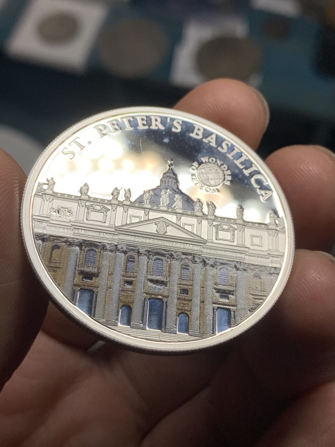 《竞宝斋》第38场-本周一 （全场顺丰包邮） 帕劳世界奇观系列银币 2013年圣彼得大教堂 有证书