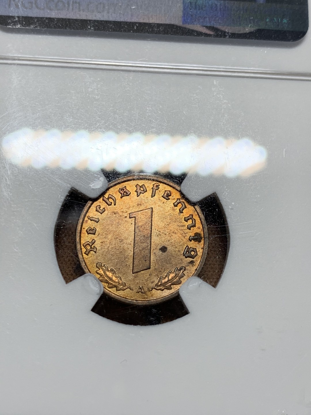 《竞宝斋》第38场-本周一 （全场顺丰包邮） NGC-MS63RB 德国 1939年A 1芬尼 铜币 难得开卷原光！