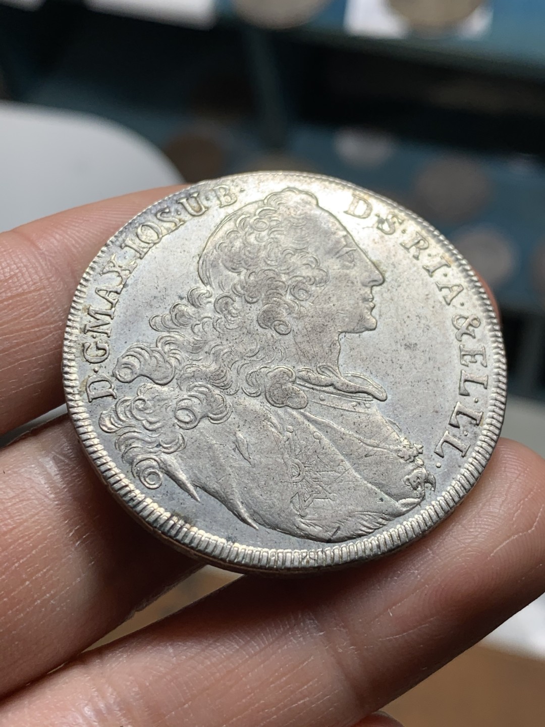 《竞宝斋》第38场-本周一 （全场顺丰包邮） 德国巴伐利亚 1765年 圣母抱婴 大泰勒 银币 带光原味好品 可以博分的品相