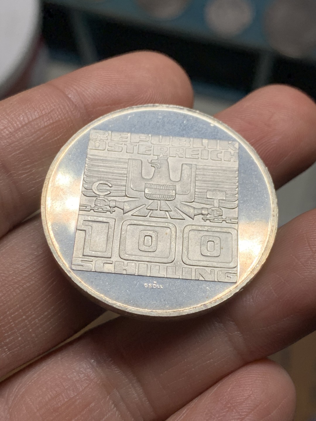 《竞宝斋》第38场-本周一 （全场顺丰包邮） 奥地利共和国 1978年 100先令 精制大银币 菲拉赫建城1100周年纪念  24克