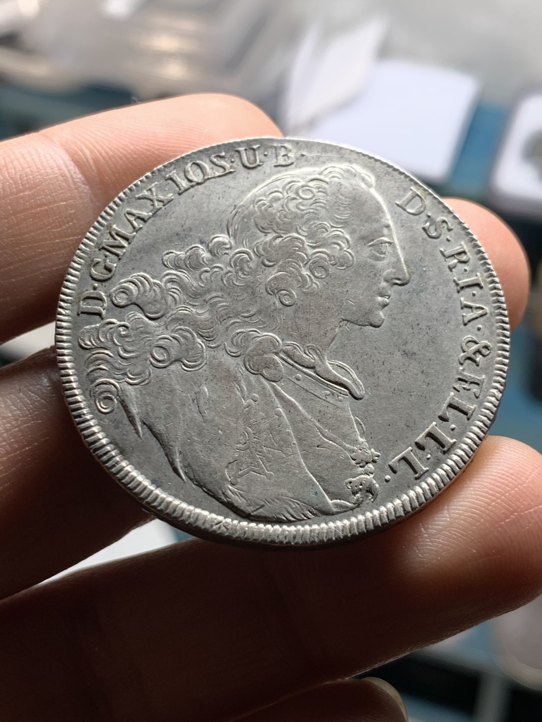 《竞宝斋》第38场-本周一 （全场顺丰包邮） 德国巴伐利亚 1765年 圣母抱婴 大泰勒 银币 带光原味好品 可以博分的品相