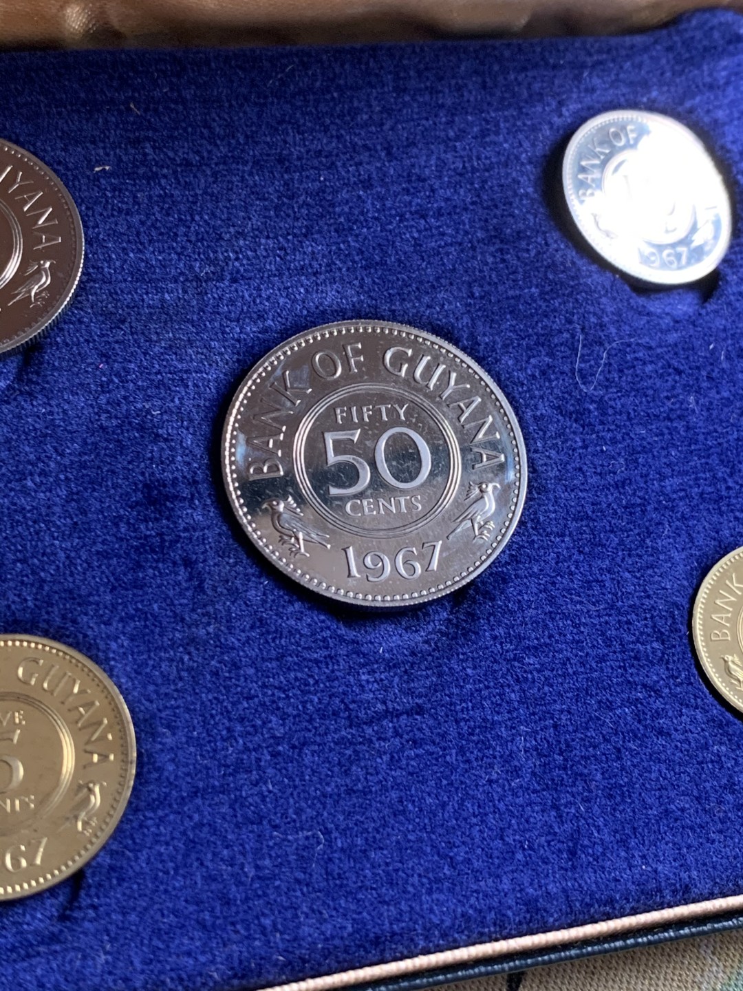 《竞宝斋》第38场-本周一 （全场顺丰包邮） （2套一组）1967年 圭亚那 套币 6枚 一元为1970年纪念币