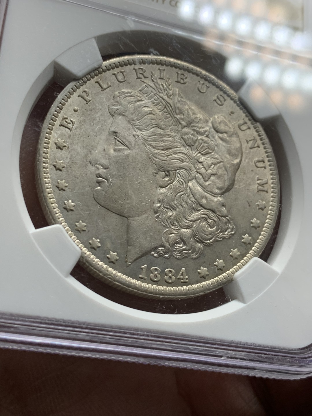 《竞宝斋》第38场-本周一 （全场顺丰包邮） NGC-MS63 美国 1884年0版 摩根银元 温润包浆 非白板银币