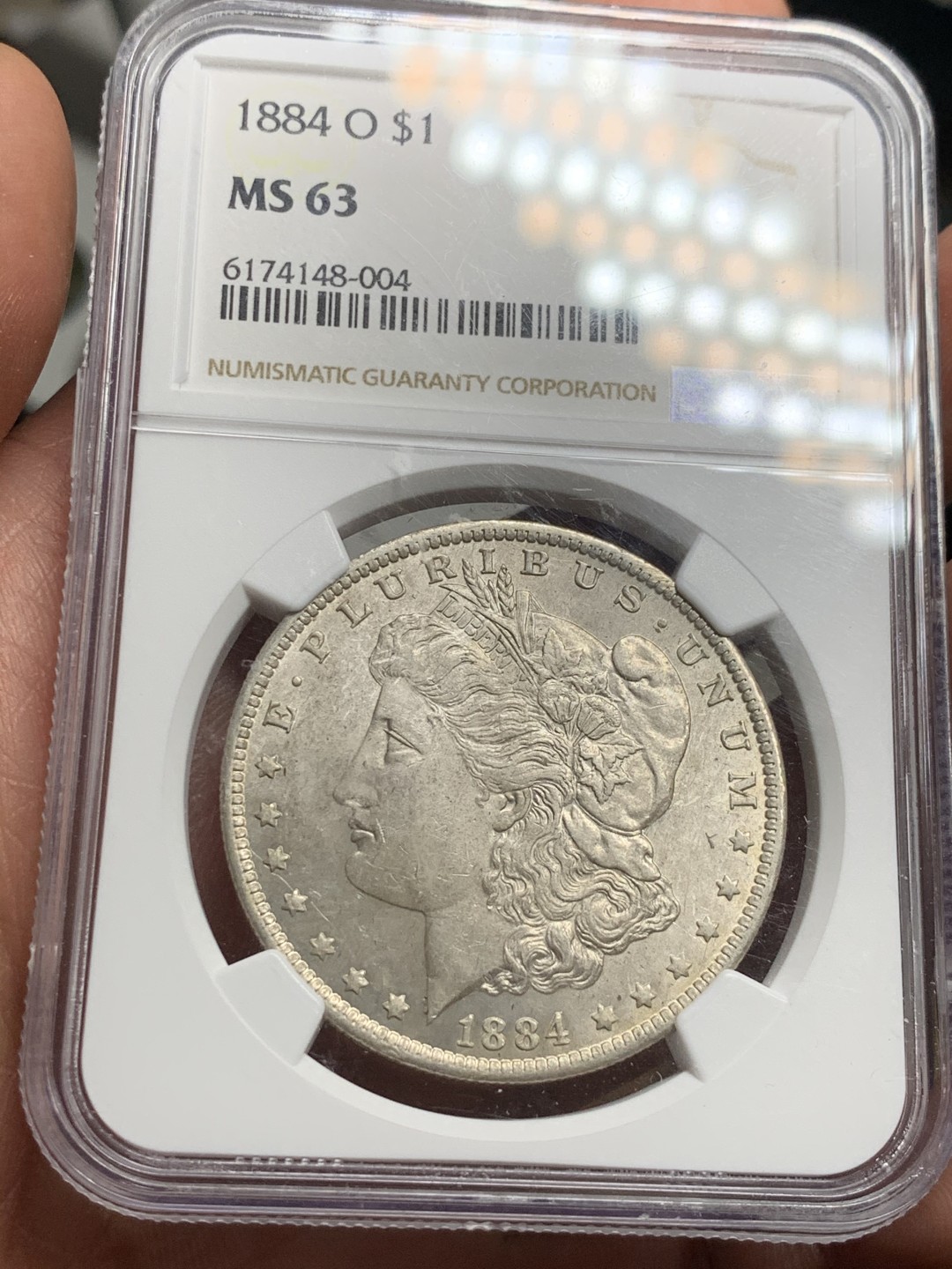 《竞宝斋》第38场-本周一 （全场顺丰包邮） NGC-MS63 美国 1884年0版 摩根银元 温润包浆 非白板银币