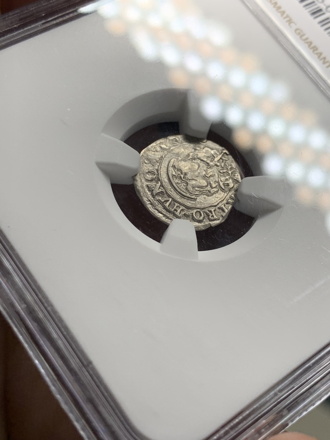 《竞宝斋》第38场-本周一 （全场顺丰包邮） ngc xf45 神罗匈牙利1616年圣母抱婴1第纳尔打制银币