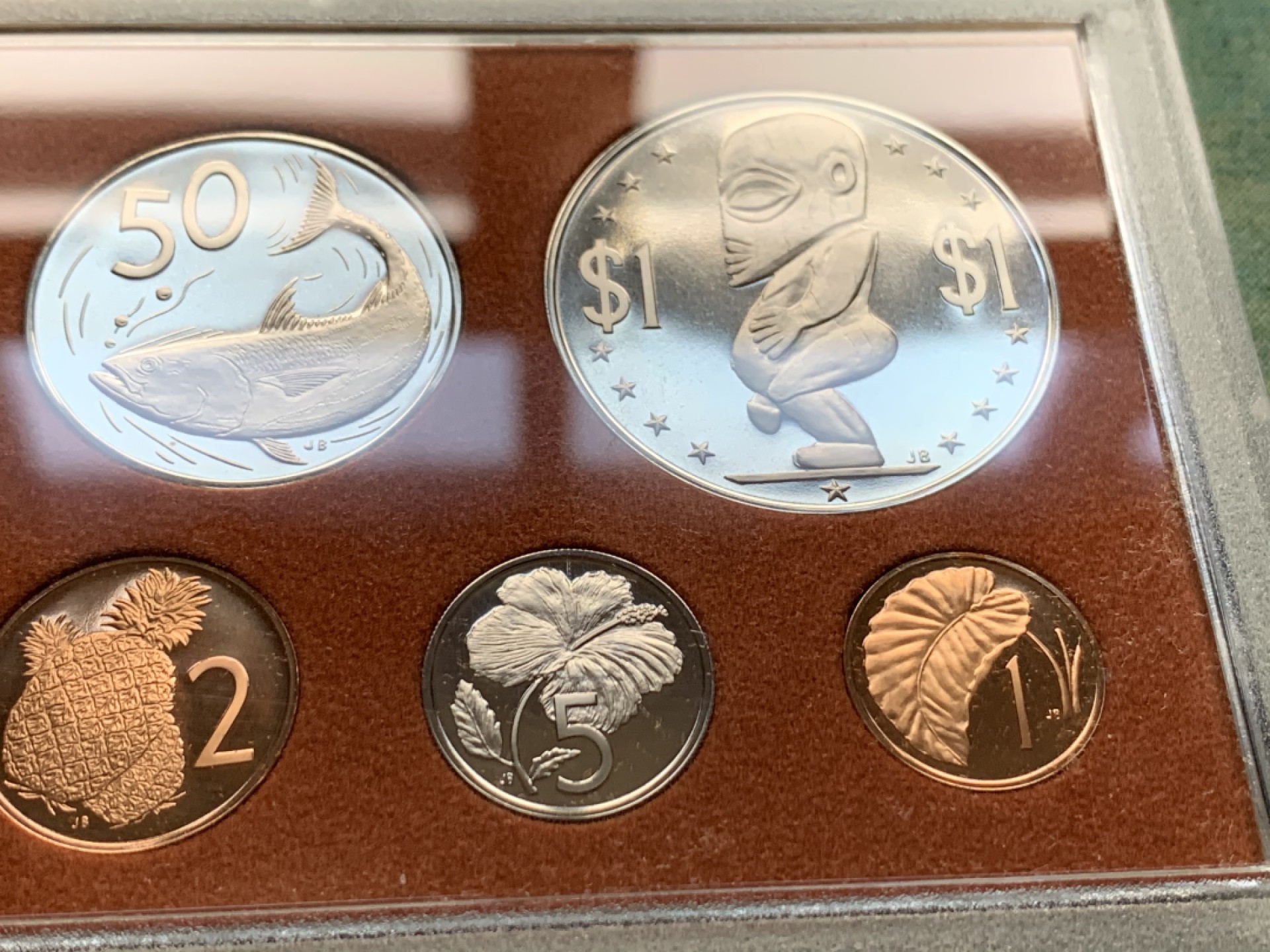 《竞宝斋》第38场-本周一 （全场顺丰包邮） 库克群岛1973年原装7枚精制套币 原汁原味原包装好品相