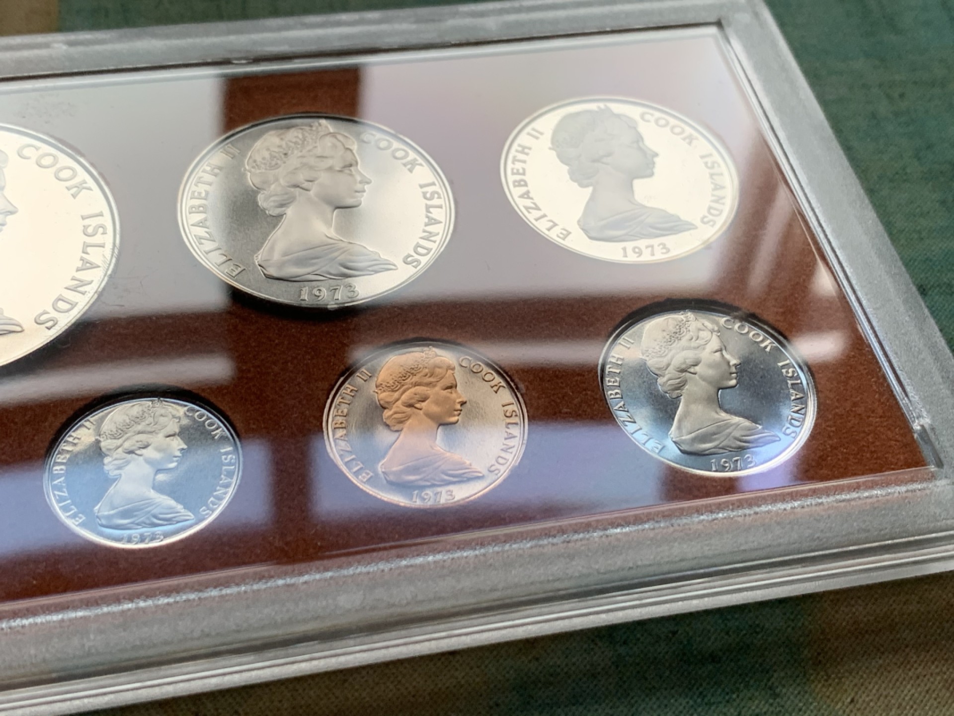《竞宝斋》第38场-本周一 （全场顺丰包邮） 库克群岛1973年原装7枚精制套币 原汁原味原包装好品相