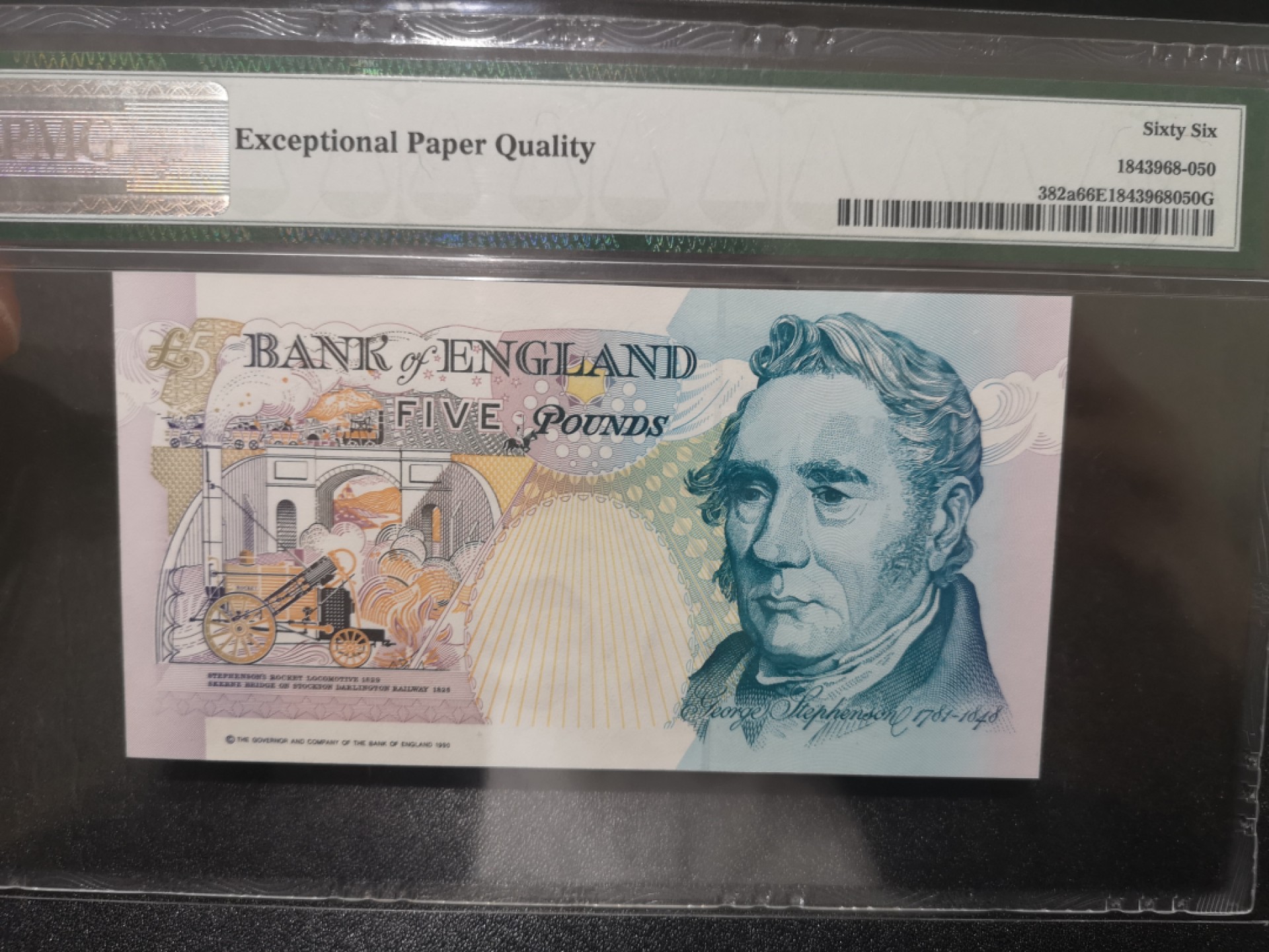 《外钞收藏家》第一百七十期拍卖（本期59件） 1990年英国E序列10镑 PMG66 首发冠A01 无47 初版 关门号 靓号