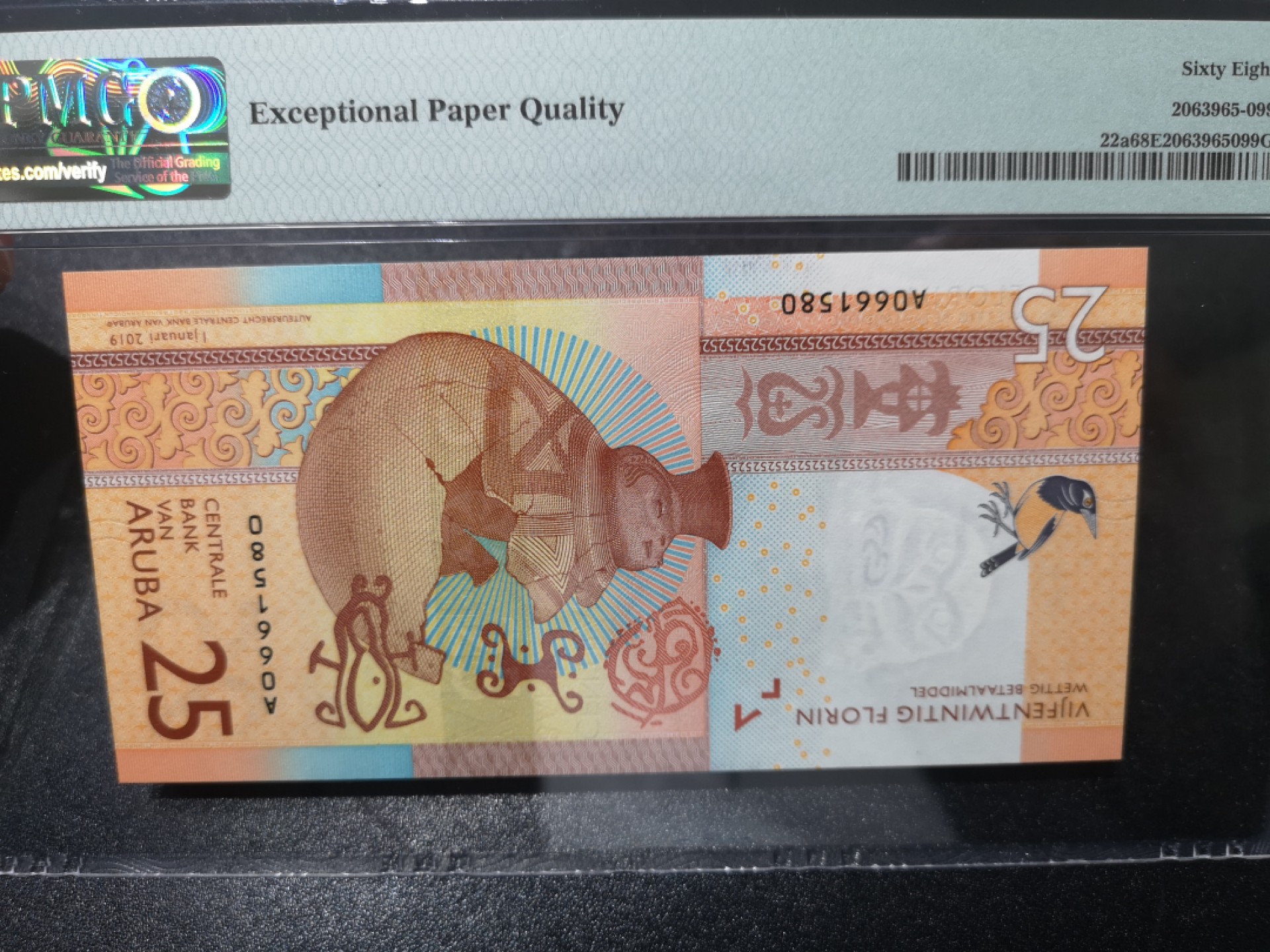 《外钞收藏家》第一百七十期拍卖（本期59件） 2019年阿鲁巴25 PMG68 超高分 无47
