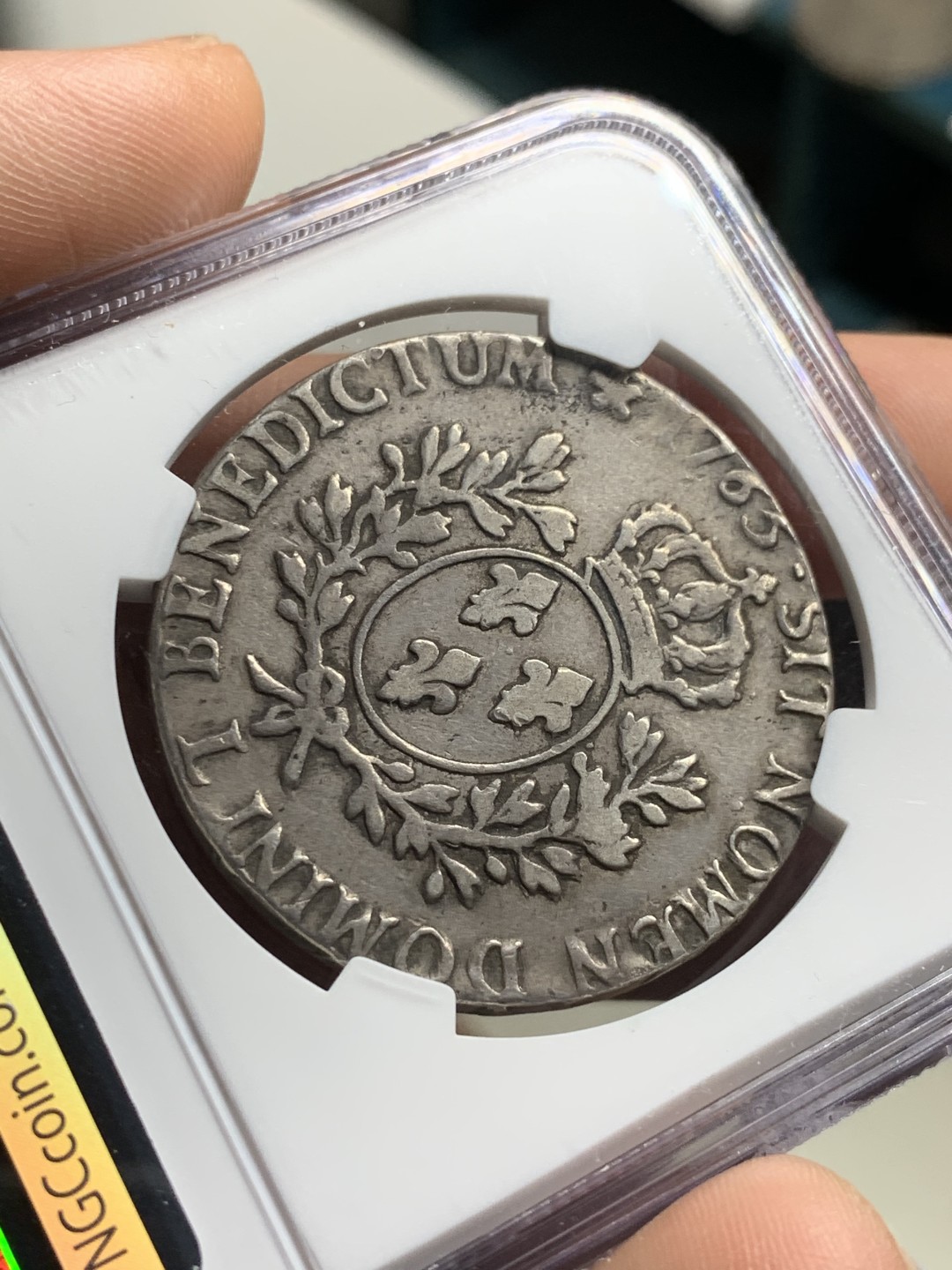 《竞宝斋》第38场-本周一 （全场顺丰包邮） NGC-VF 法国 1765-L年 路易十五 ECU 大银币 给分可惜