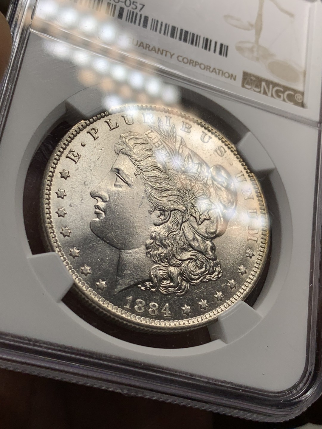 《竞宝斋》第38场-本周一 （全场顺丰包邮） NGC-MS62 美国 1884年 1元 摩根银币