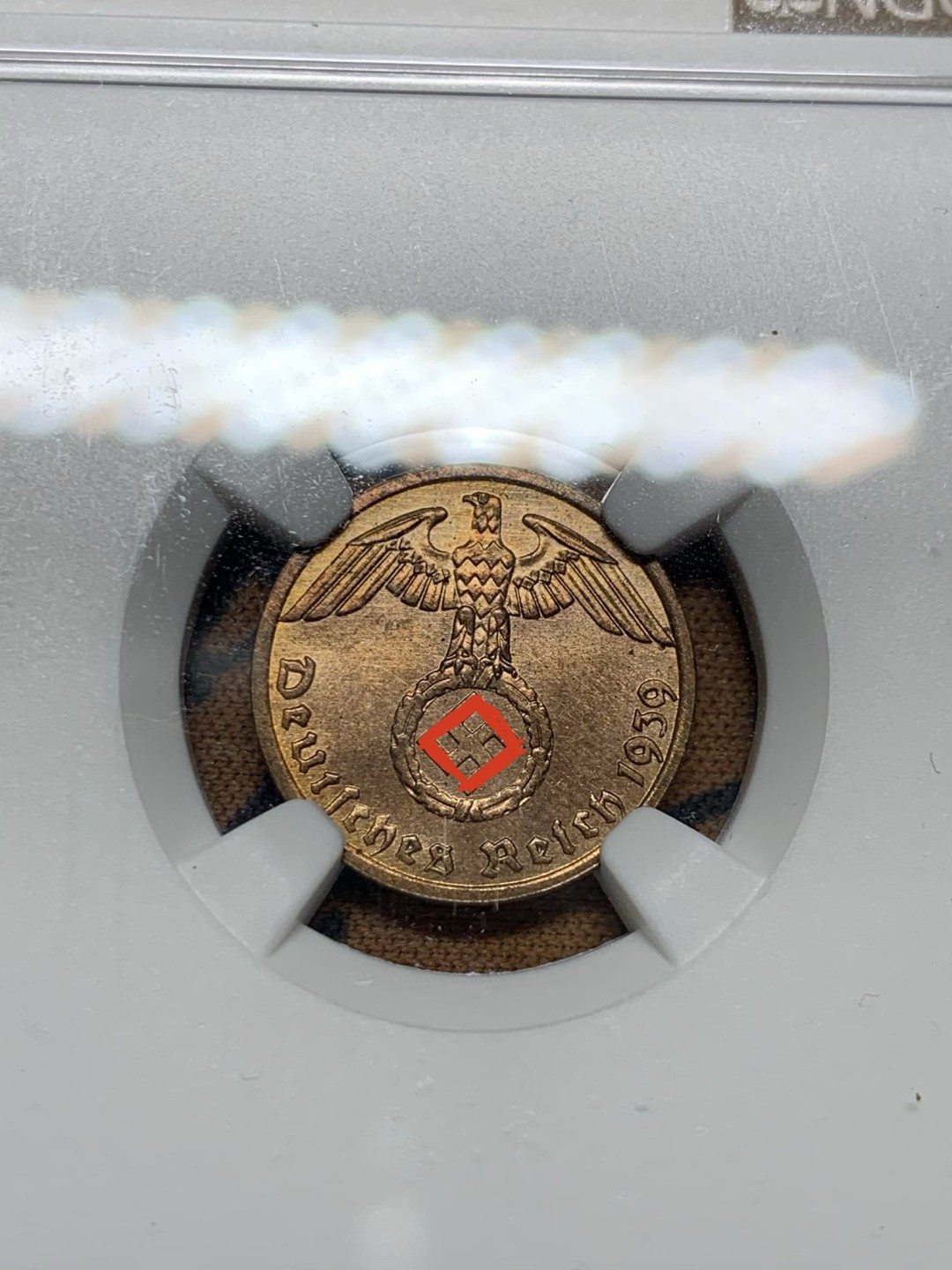 《竞宝斋》第38场-本周一 （全场顺丰包邮） NGC-MS63RB 德国 1939年A 1芬尼 铜币 难得开卷原光！