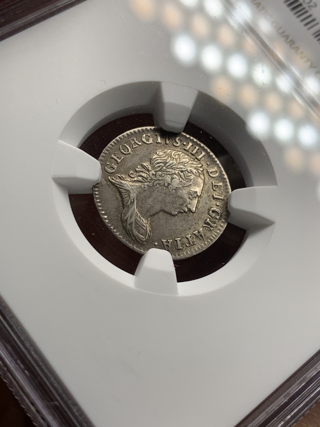 《竞宝斋》第38场-本周一 （全场顺丰包邮） NGC-AU53 英国 1762年 乔治三世 三便士 原味洗脚币 给分不容易