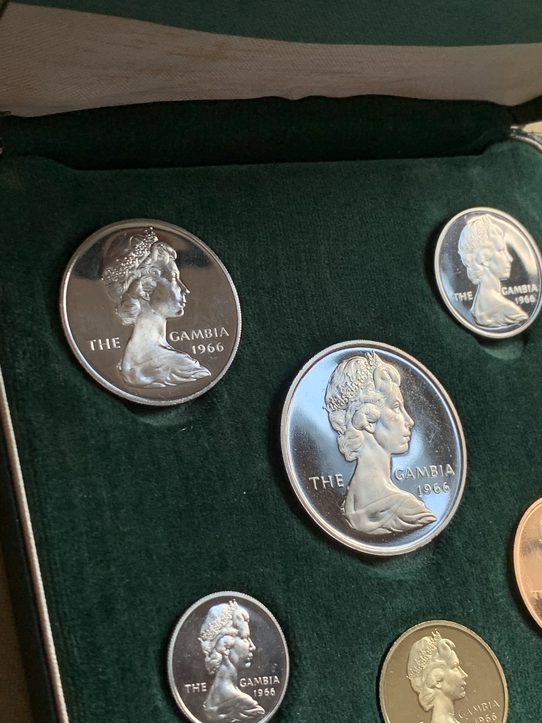 《竞宝斋》第38场-本周一 （全场顺丰包邮） 1966年 英属冈比亚动物版  6枚 精致套币