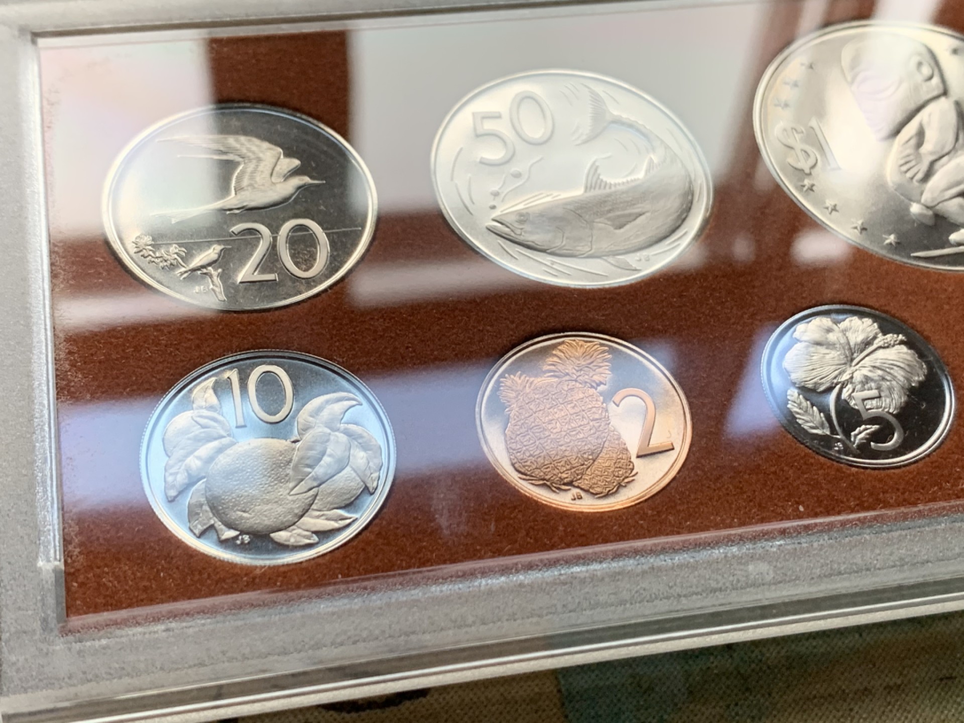 《竞宝斋》第38场-本周一 （全场顺丰包邮） 库克群岛1973年原装7枚精制套币 原汁原味原包装好品相