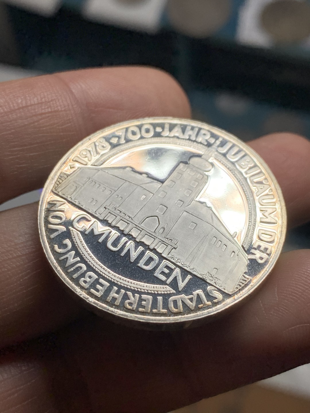 《竞宝斋》第38场-本周一 （全场顺丰包邮） 奥地利共和国 1978年 100先令 精制大银币 格蒙登建城700周年纪念   24克