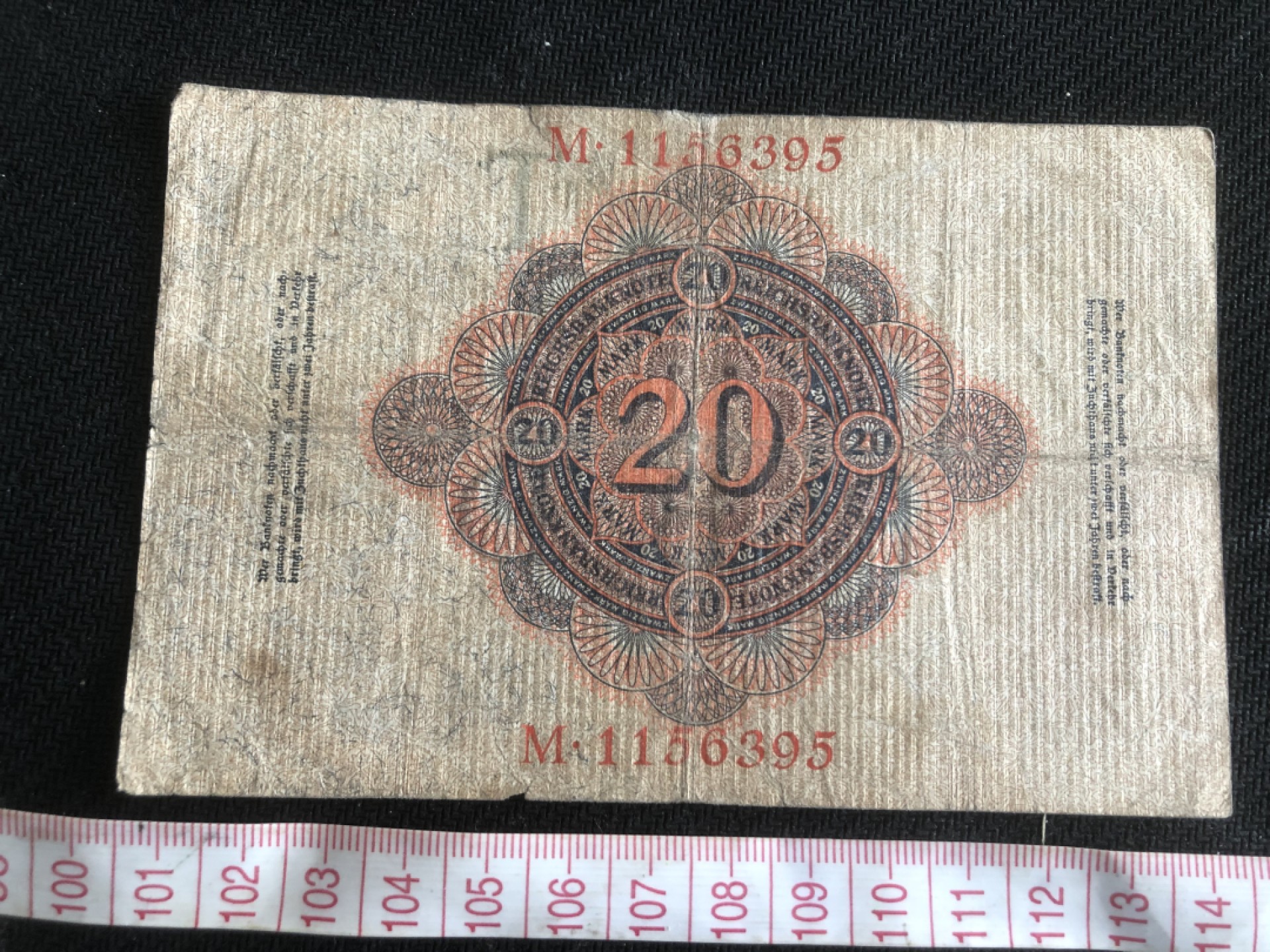 【保诚微拍】第17期  $ 纸币专场 $【自动拍卖】【全场包邮】【佣金3.99元/件】 【纸币】德国 1914年 20马克 红色字轨