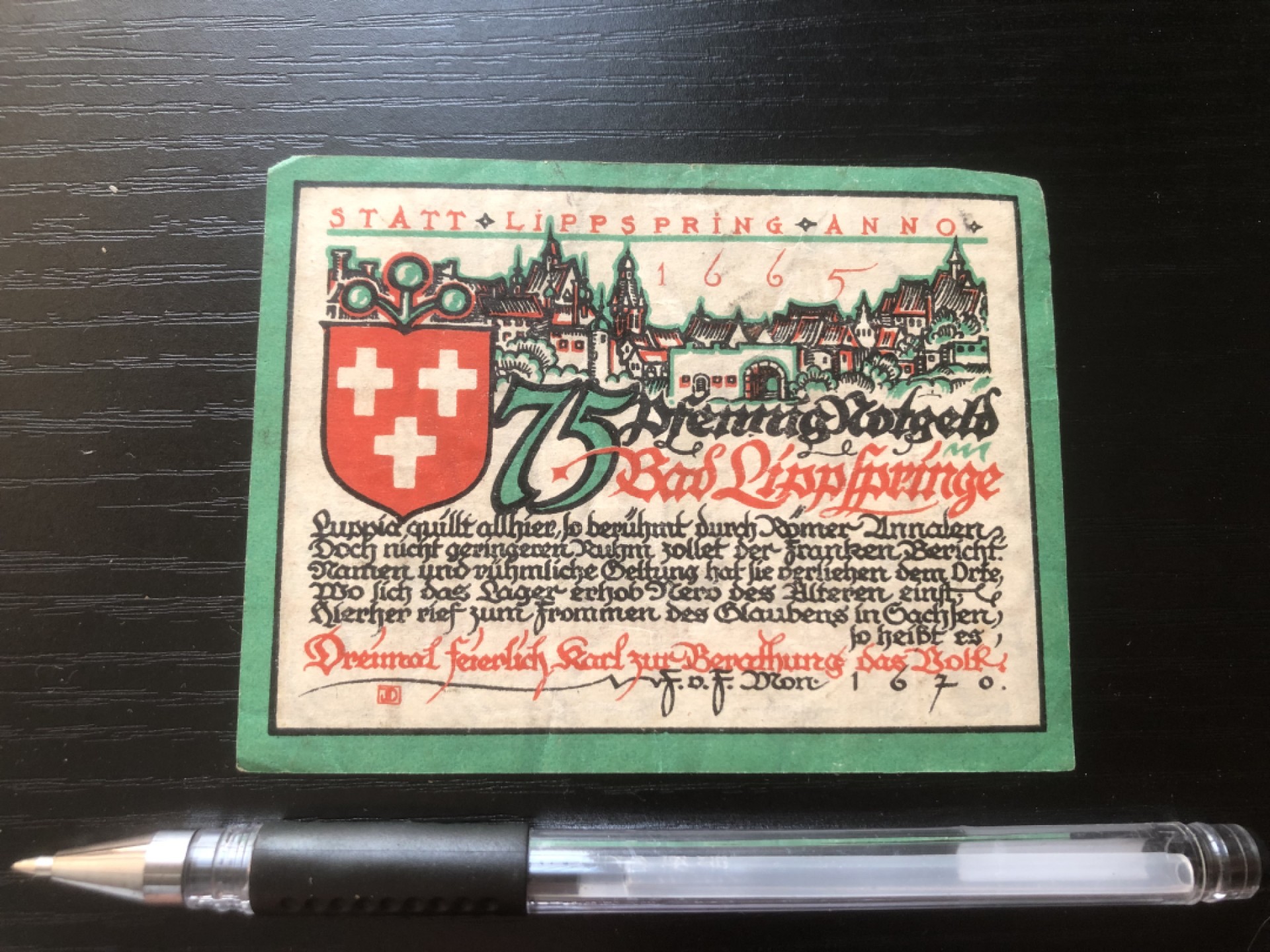 【保诚微拍】第17期  $ 纸币专场 $【自动拍卖】【全场包邮】【佣金3.99元/件】 【纸币】【德国紧急时期纸币】#55 75芬尼