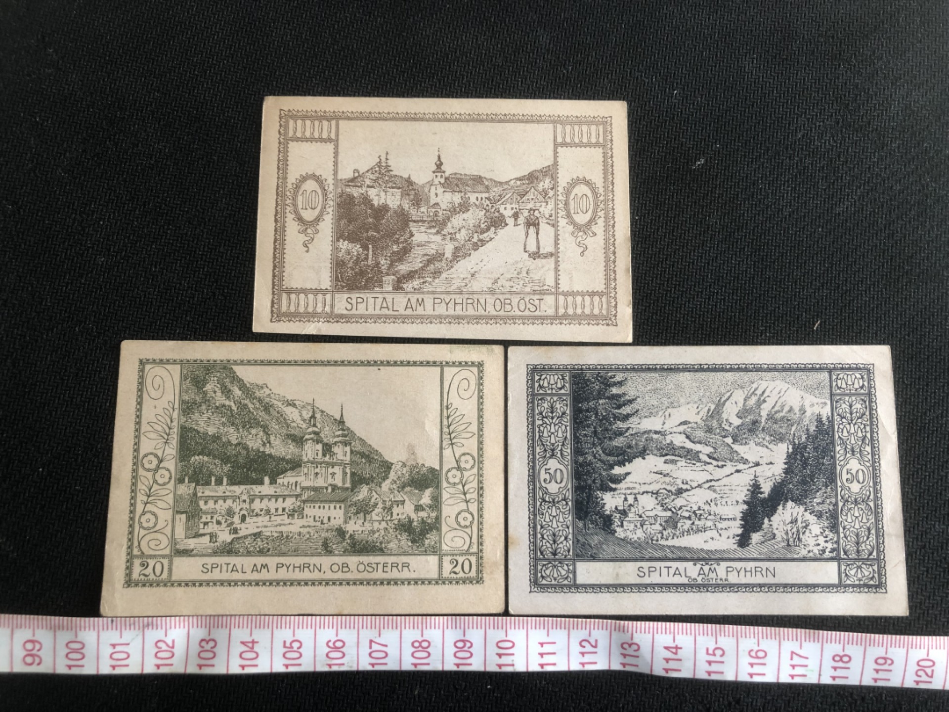 【保诚微拍】第17期  $ 纸币专场 $【自动拍卖】【全场包邮】【佣金3.99元/件】 【纸币】【德国紧急时期纸币】#106 10/20/50 赫勒 三枚