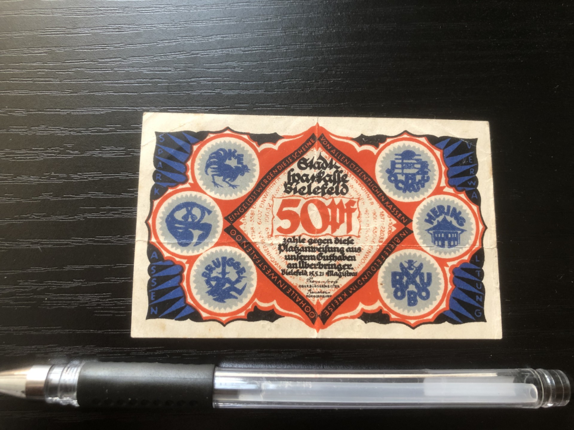 【保诚微拍】第17期  $ 纸币专场 $【自动拍卖】【全场包邮】【佣金3.99元/件】 【纸币】【德国紧急时期纸币】# 91