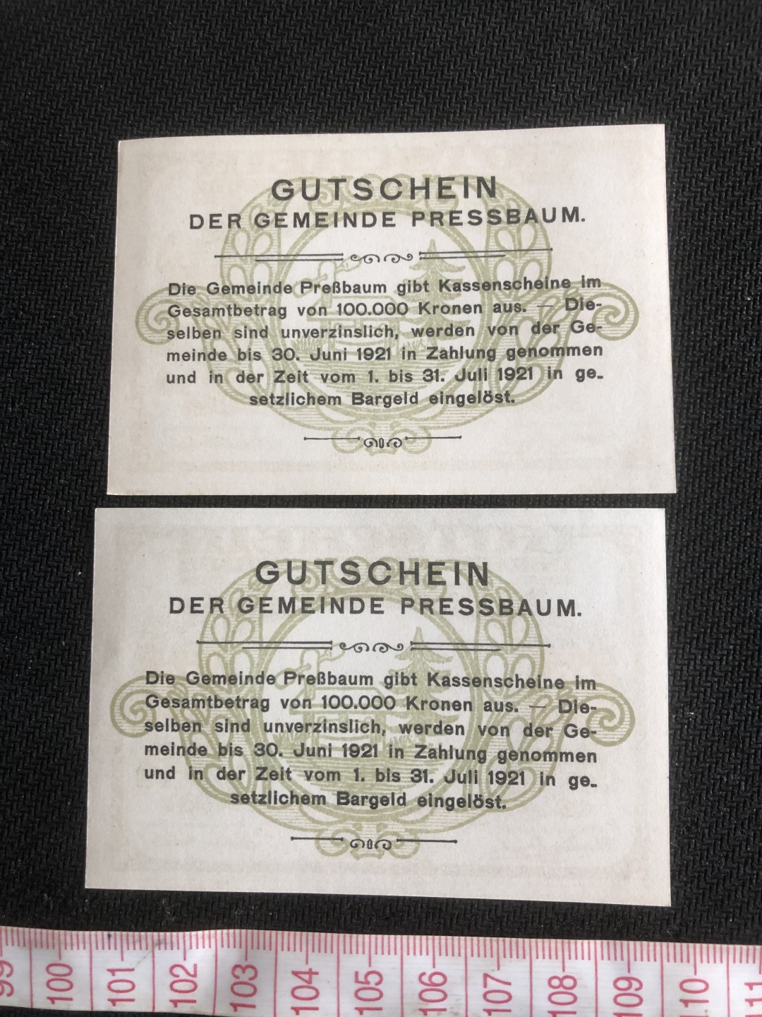 【保诚微拍】第17期  $ 纸币专场 $【自动拍卖】【全场包邮】【佣金3.99元/件】 【纸币】【德国紧急时期纸币】#104 20/40 赫勒 两枚