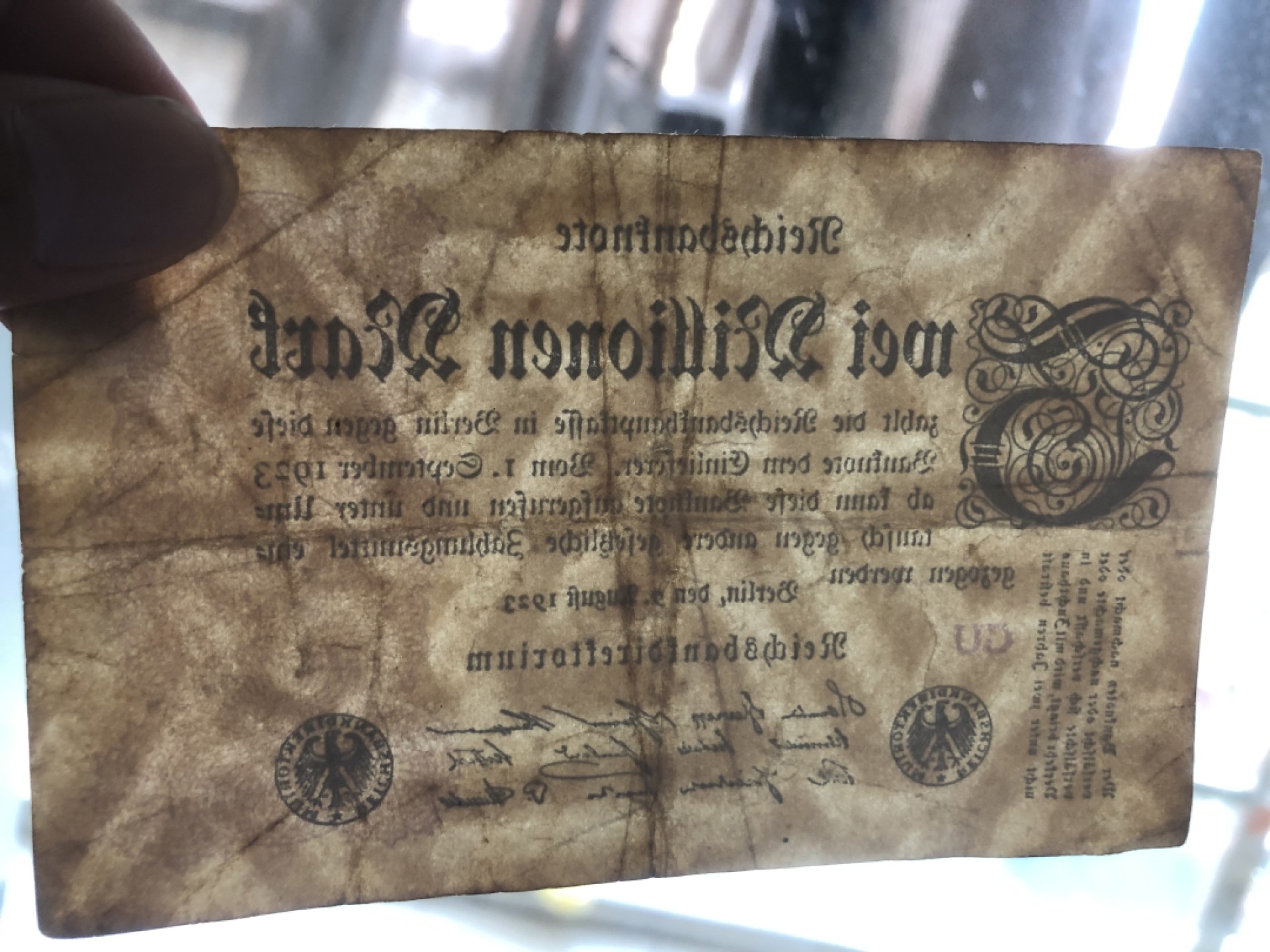 【保诚微拍】第17期  $ 纸币专场 $【自动拍卖】【全场包邮】【佣金3.99元/件】 【纸币】德国 1923年 2000000马克 两百万马克 单面印刷 水印