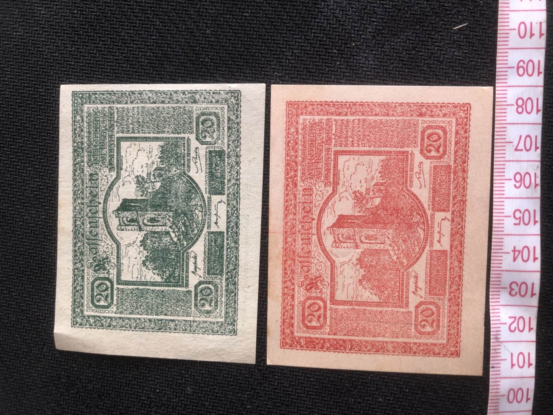 【保诚微拍】第17期  $ 纸币专场 $【自动拍卖】【全场包邮】【佣金3.99元/件】 【纸币】【德国紧急时期纸币】#107 两枚