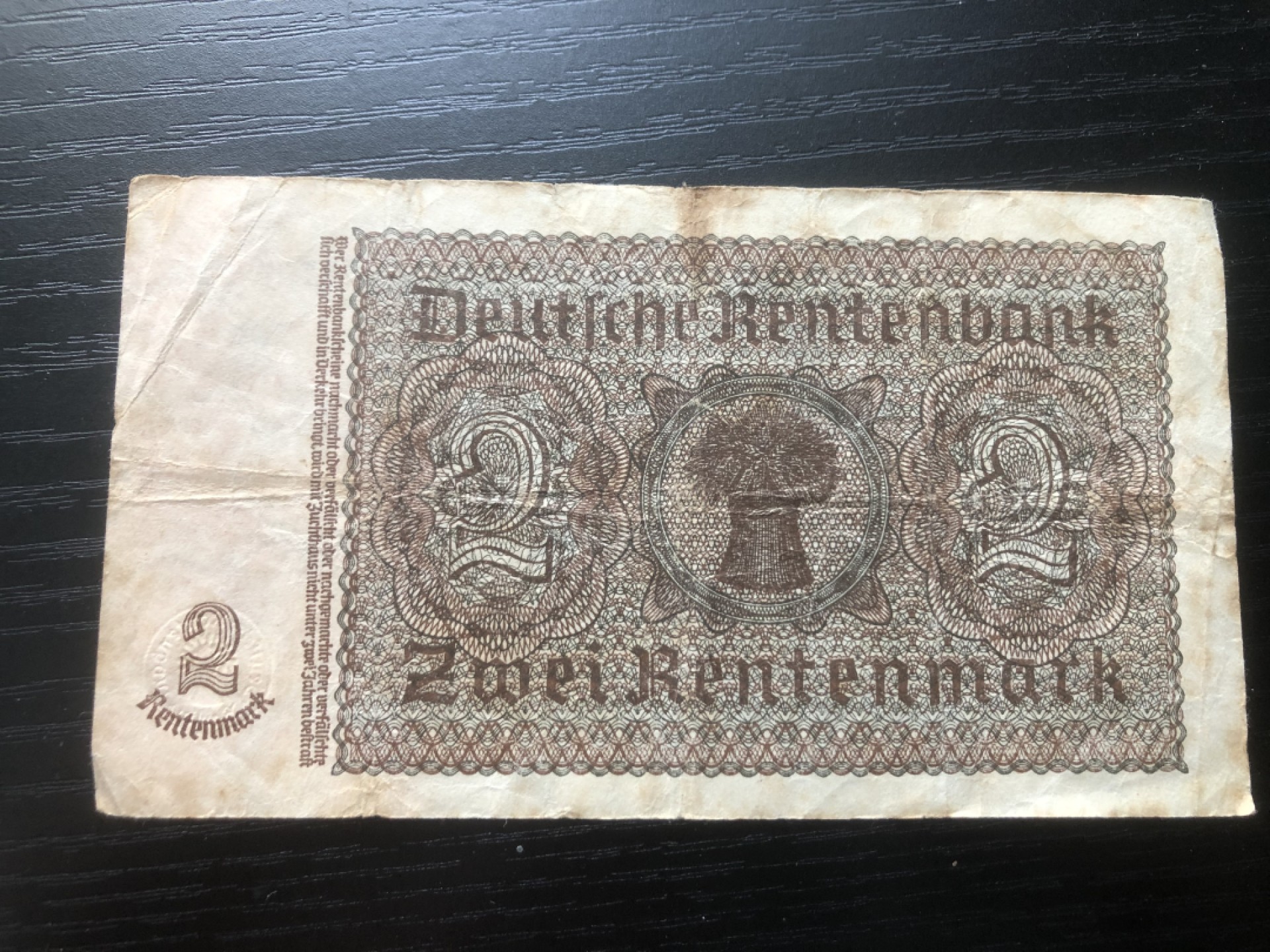 【保诚微拍】第17期  $ 纸币专场 $【自动拍卖】【全场包邮】【佣金3.99元/件】 【纸币】德国 1937年 2马克 纸币 流通品