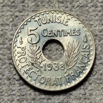 0起1加-纯粹捡漏拍-74场0佣包邮场 - 法属突尼斯1938年5分