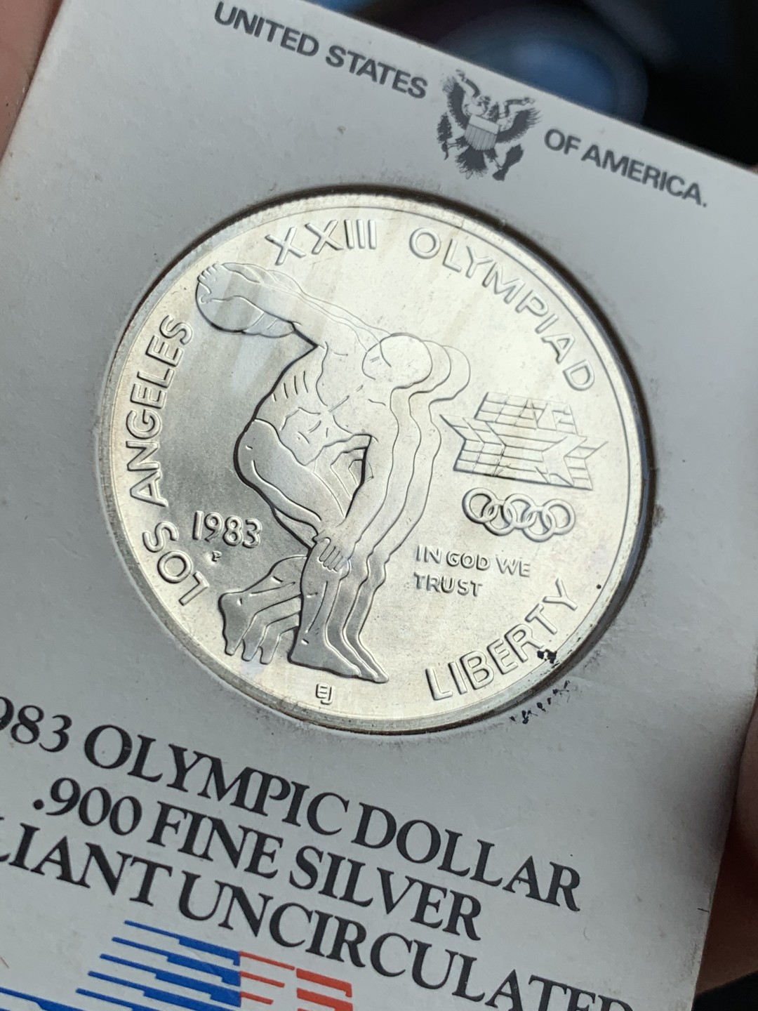 《竞宝斋》第38场-本周一 （全场顺丰包邮） 重拍！卡装 美国1983-P年老鹰一元 大银币