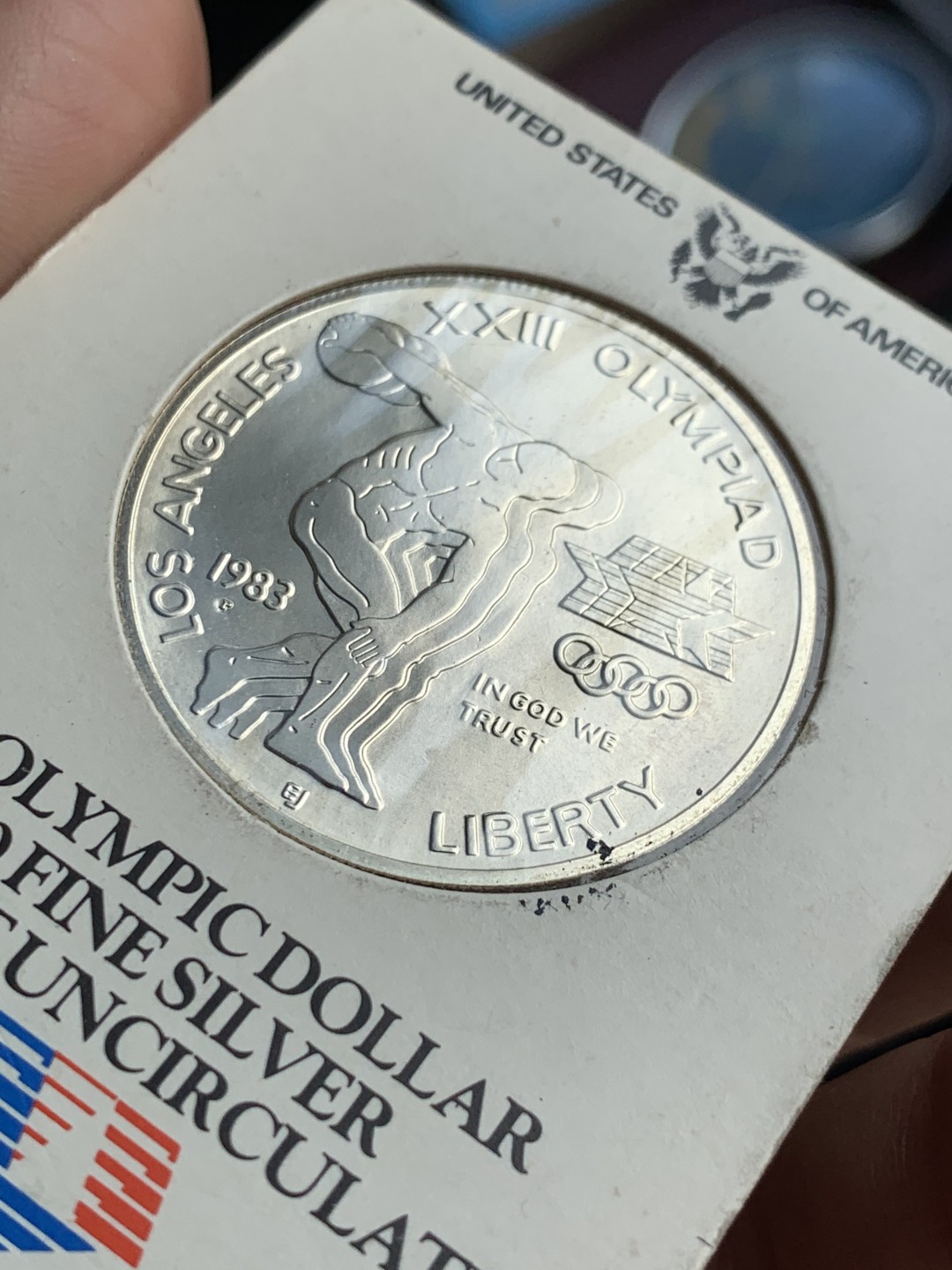 《竞宝斋》第38场-本周一 （全场顺丰包邮） 重拍！卡装 美国1983-P年老鹰一元 大银币