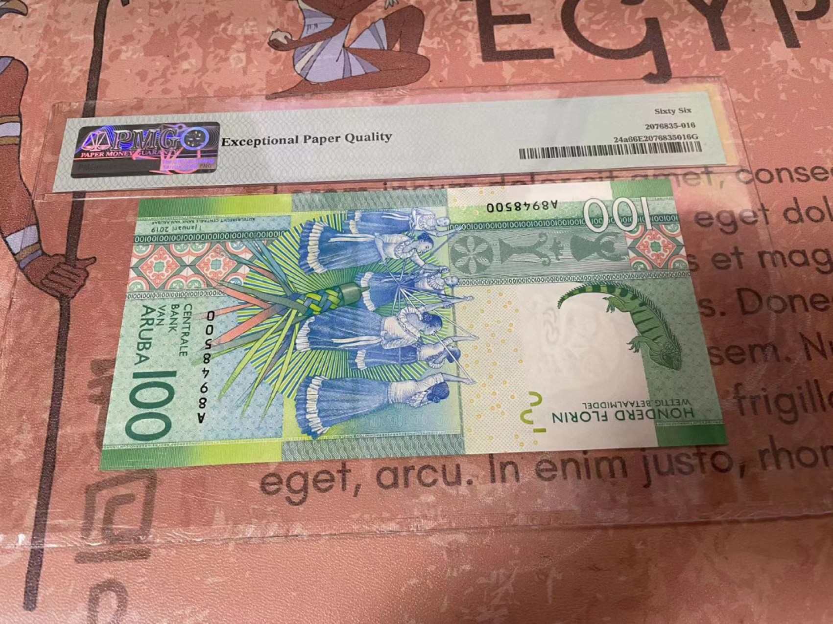 【Blue Auction】✨世界纸币精拍第166期——利奥波德二世（共105拍） 【年度最佳纸币】阿鲁巴 2019年100弗罗林 A冠 大蜥蜴 PMG66EPQ