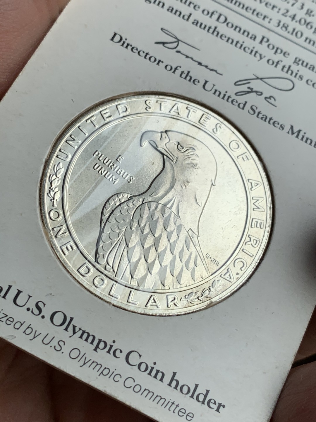 《竞宝斋》第38场-本周一 （全场顺丰包邮） 重拍！卡装 美国1983-P年老鹰一元 大银币