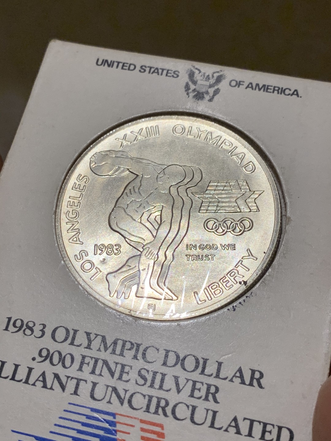 《竞宝斋》第38场-本周一 （全场顺丰包邮） 重拍！卡装 美国1983-P年老鹰一元 大银币