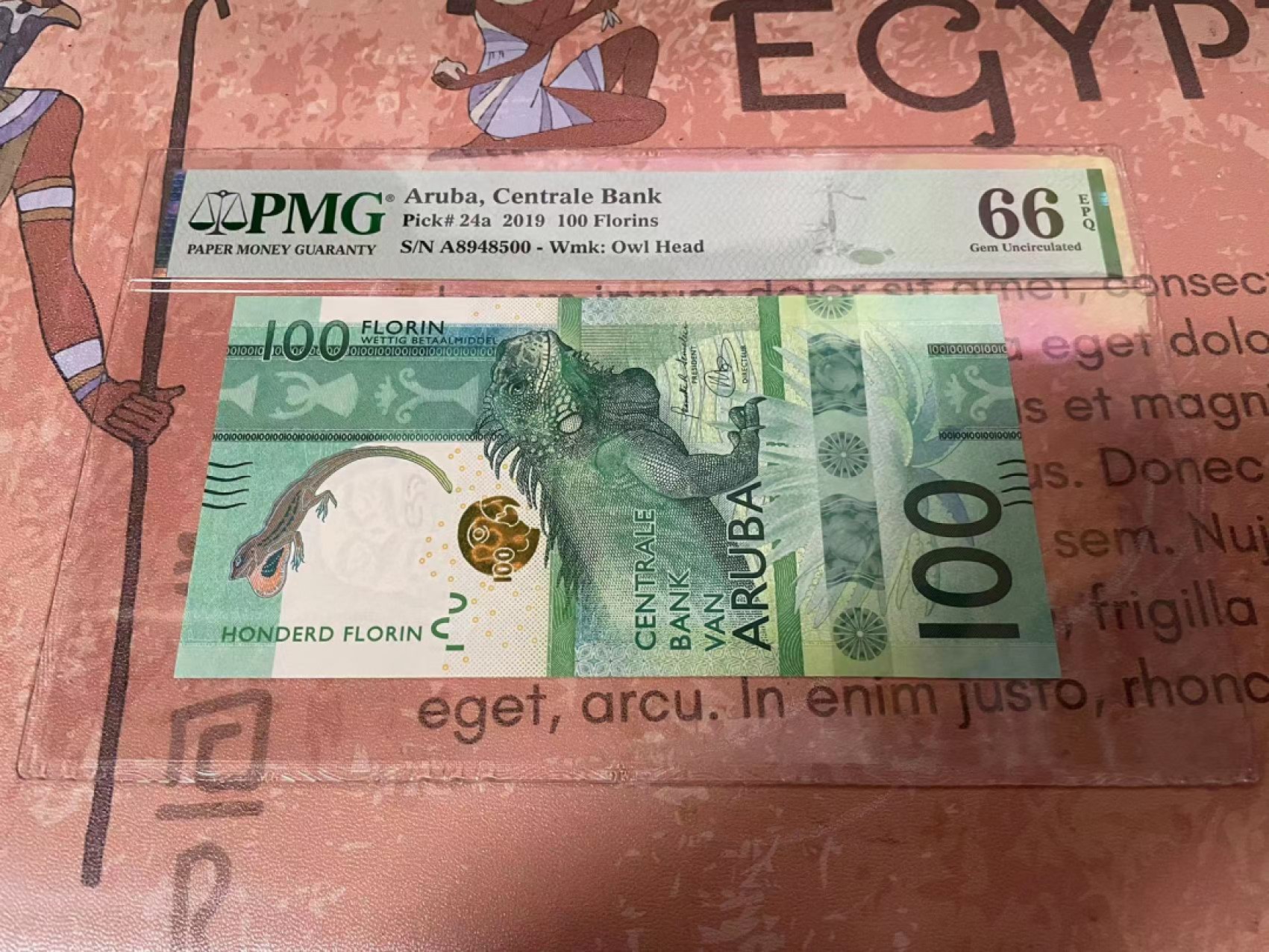 【Blue Auction】✨世界纸币精拍第166期——利奥波德二世（共105拍） 【年度最佳纸币】阿鲁巴 2019年100弗罗林 A冠 大蜥蜴 PMG66EPQ