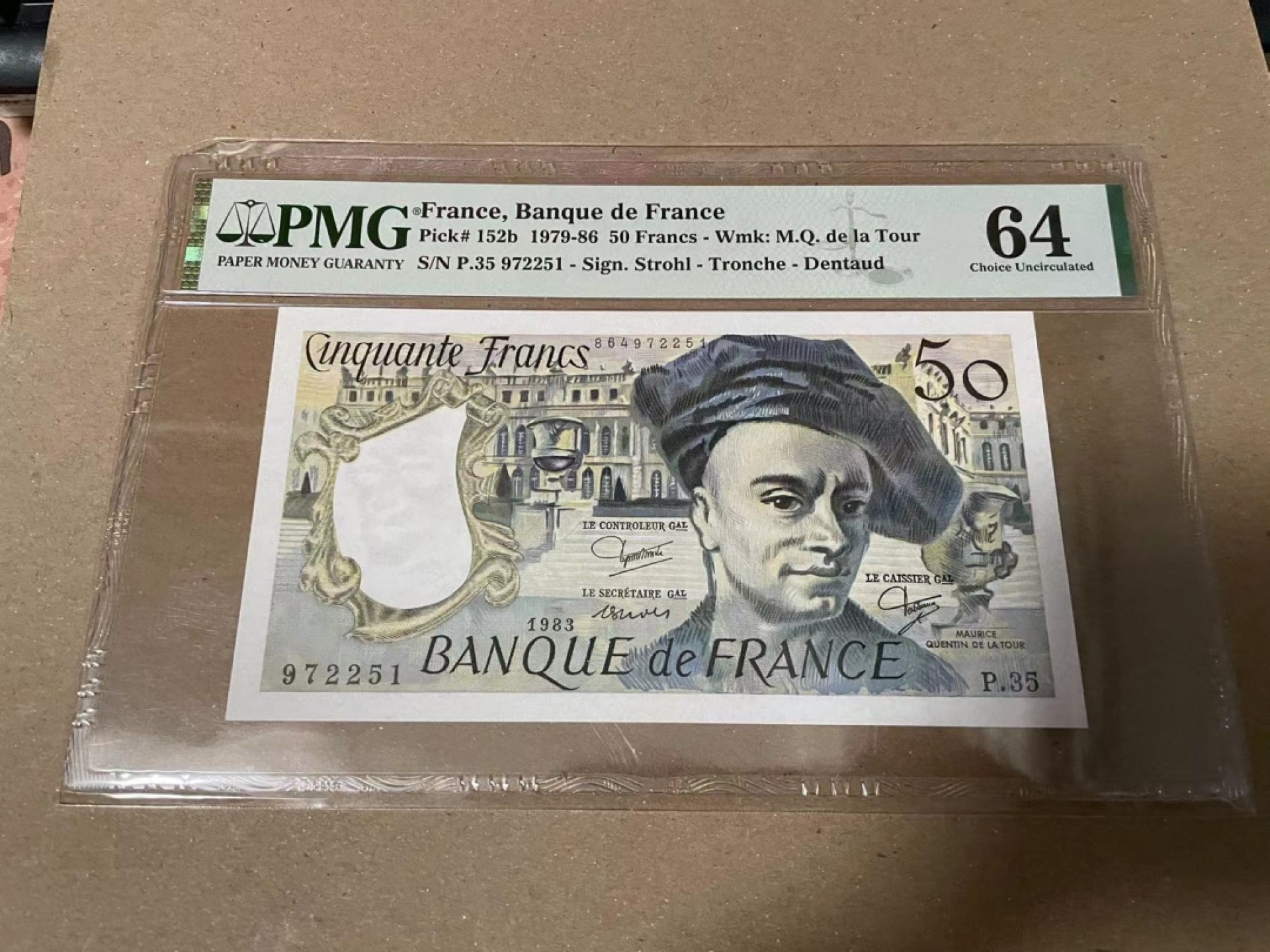 【Blue Auction】✨世界纸币精拍第166期——利奥波德二世（共105拍） 法国 1979-86年50法郎 PMG64