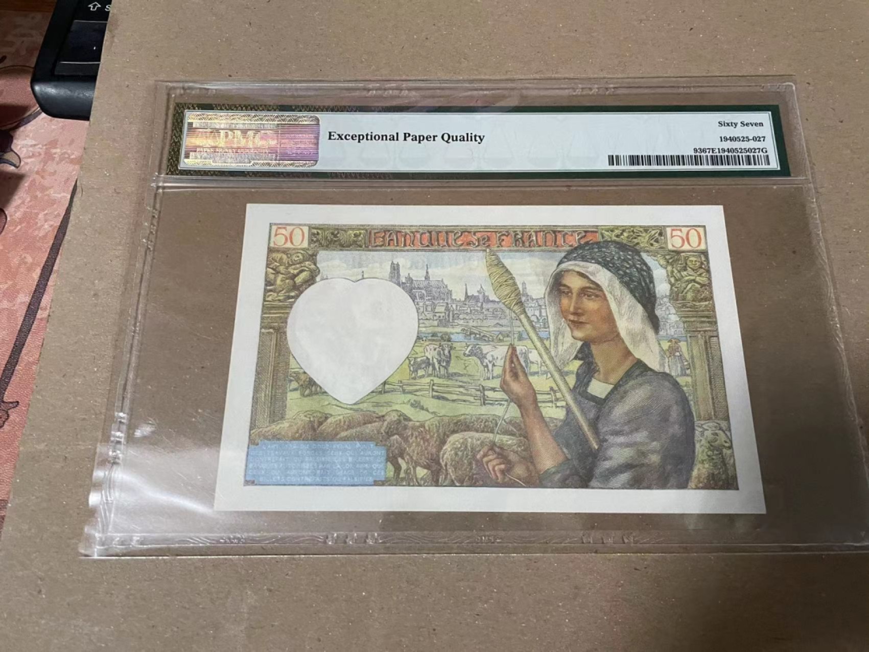 【Blue Auction】✨世界纸币精拍第166期——利奥波德二世（共105拍） 法国 1940-42年50法郎 PMG67EPQ 红顶商人