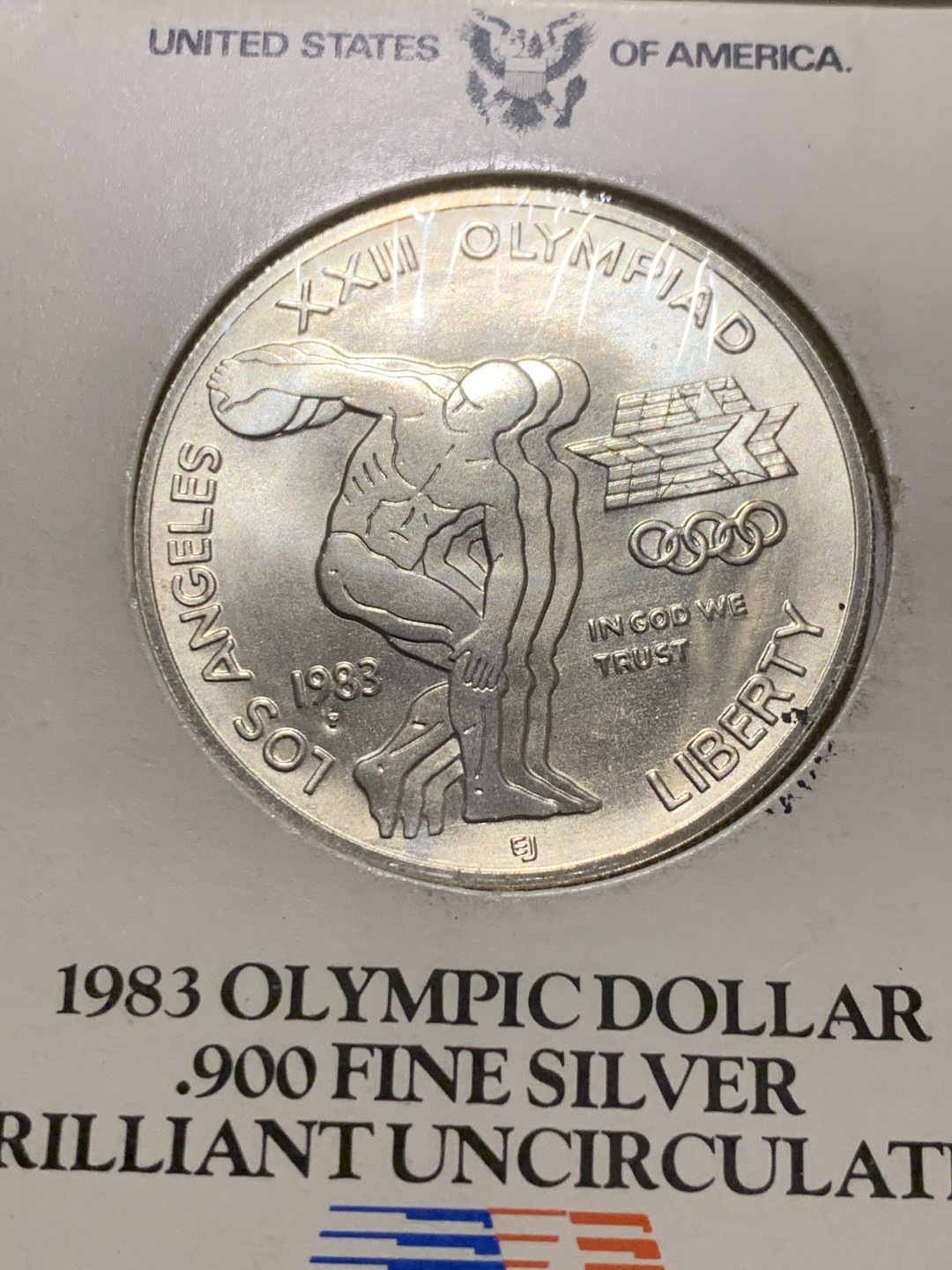 《竞宝斋》第38场-本周一 （全场顺丰包邮） 重拍！卡装 美国1983-P年老鹰一元 大银币