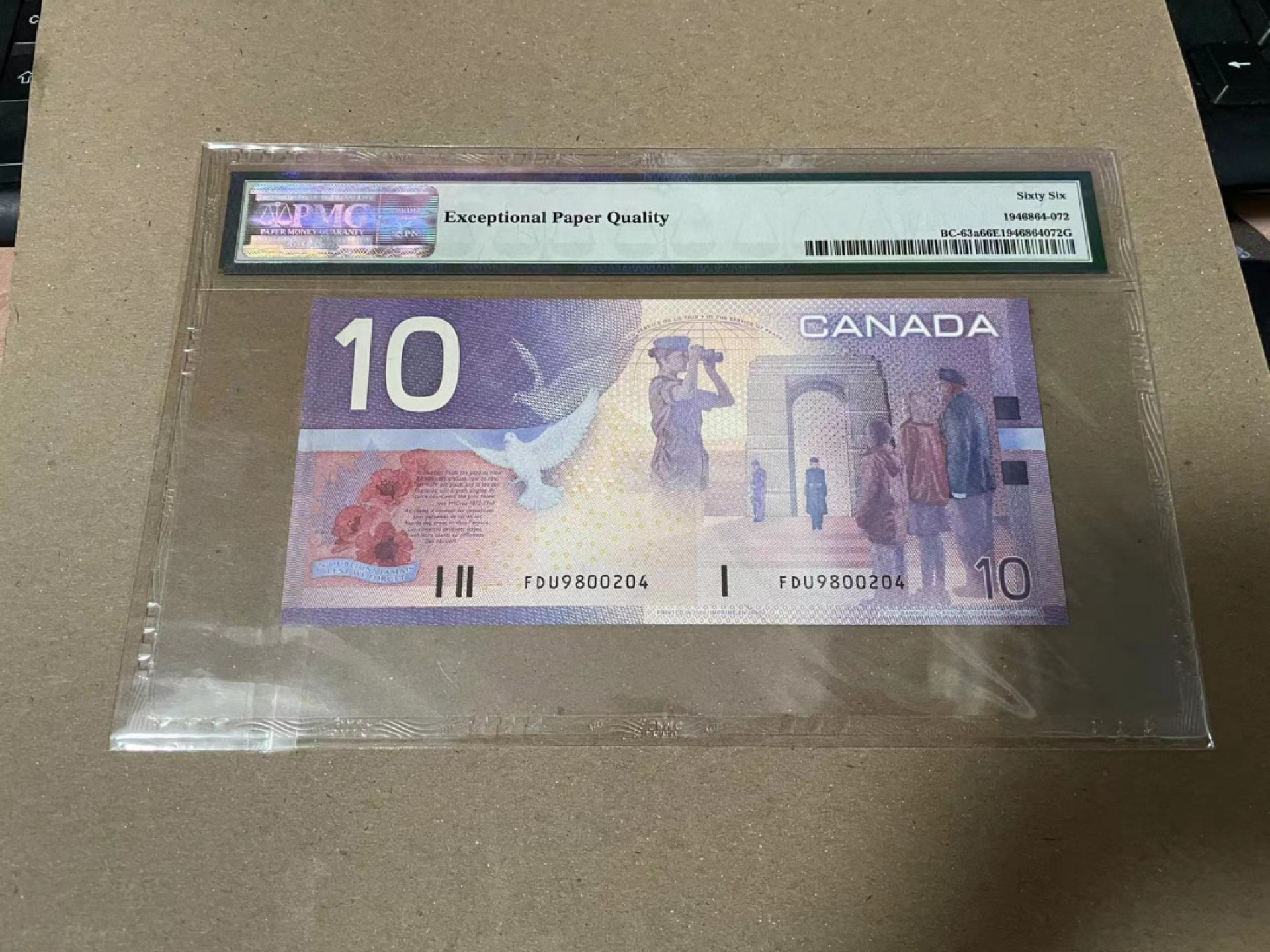 【Blue Auction】✨世界纸币精拍第166期——利奥波德二世（共105拍） 加拿大 2000年10元 PMG66EPQ 