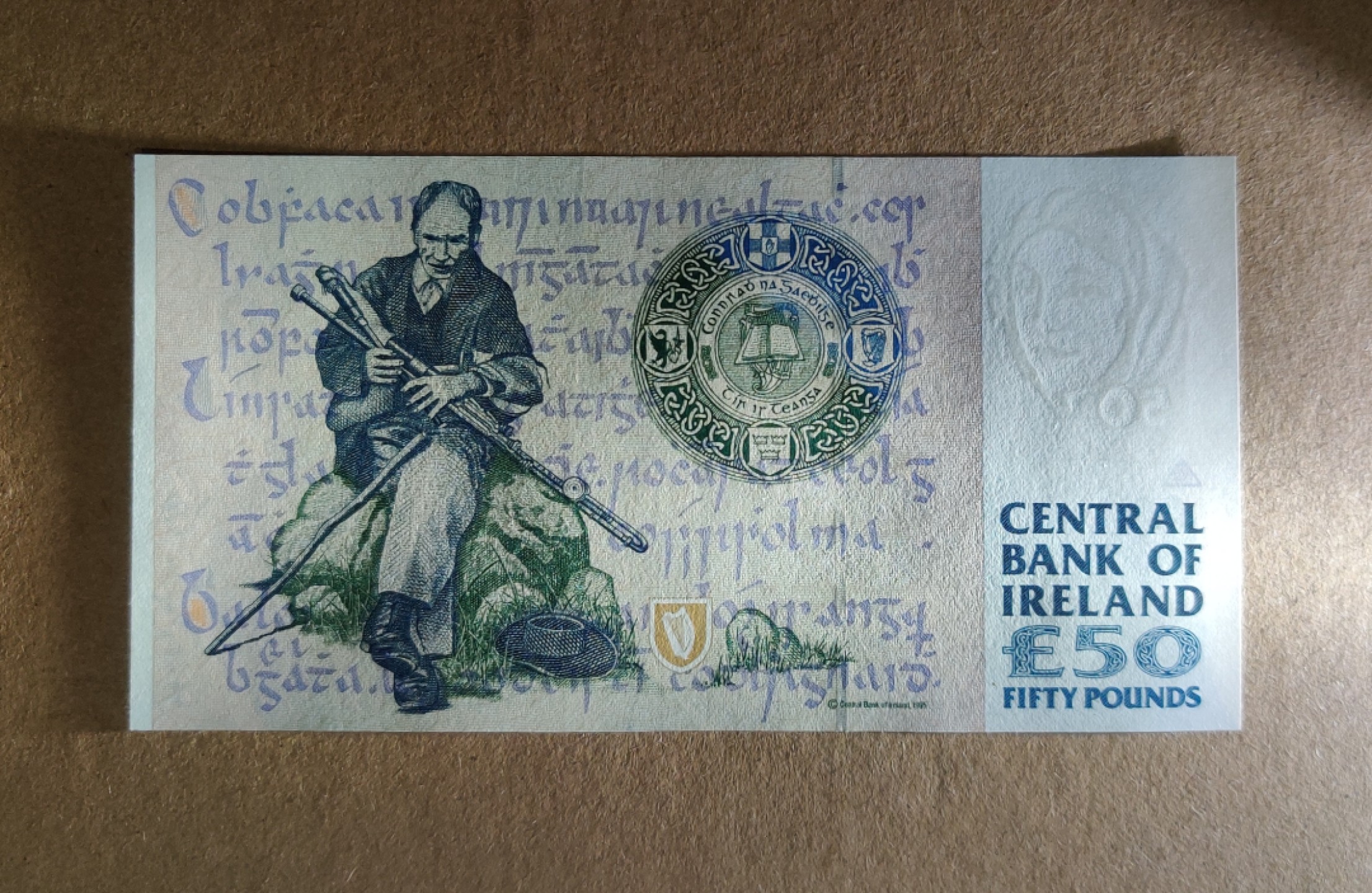 【Blue Auction】✨世界纸币精拍第166期——利奥波德二世（共105拍） 爱尔兰 1999年50镑 道格拉斯•海德 UNC- 