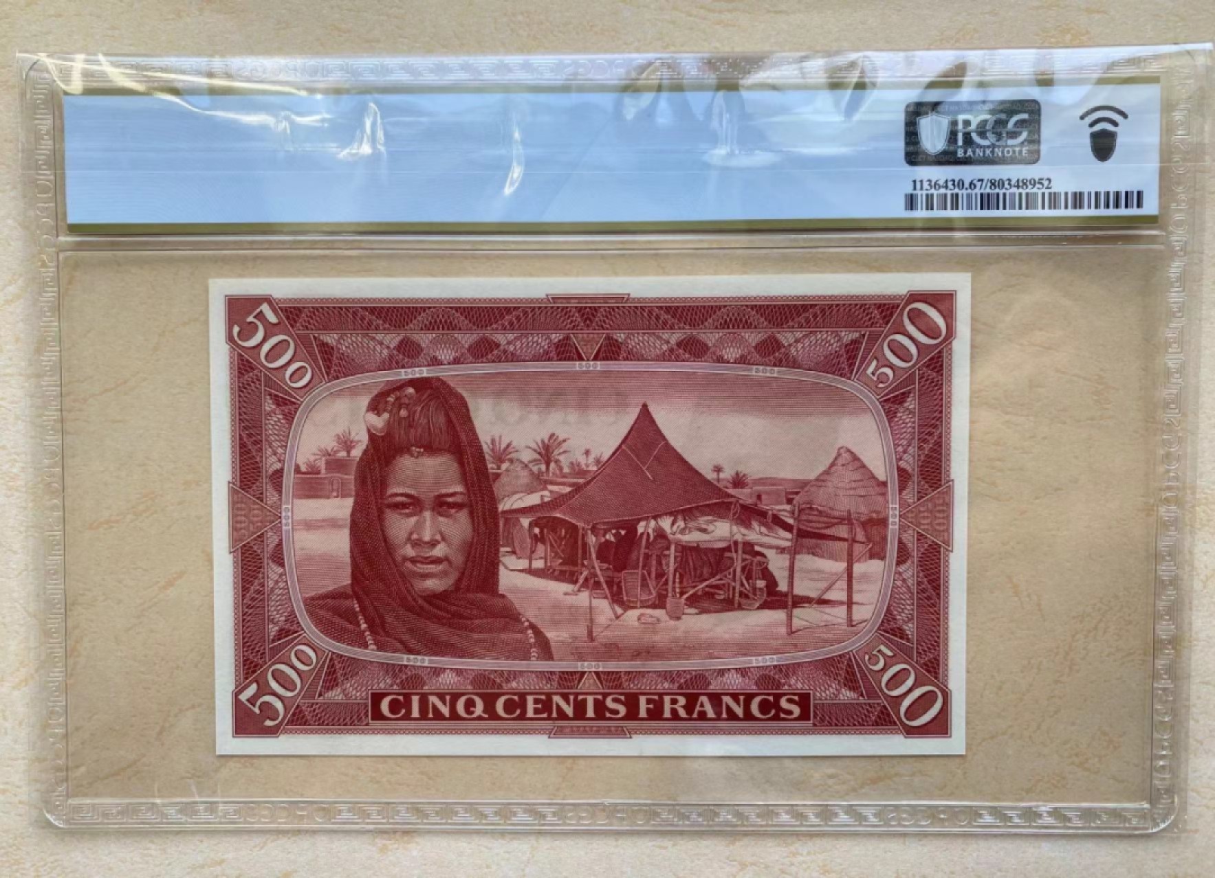 【Blue Auction】✨世界纸币精拍第166期——利奥波德二世（共105拍） 【唯一冠军分】马里早期 p3 1960年500法郎 沙漠美女 精美 PCGS67EPQ 少见品种