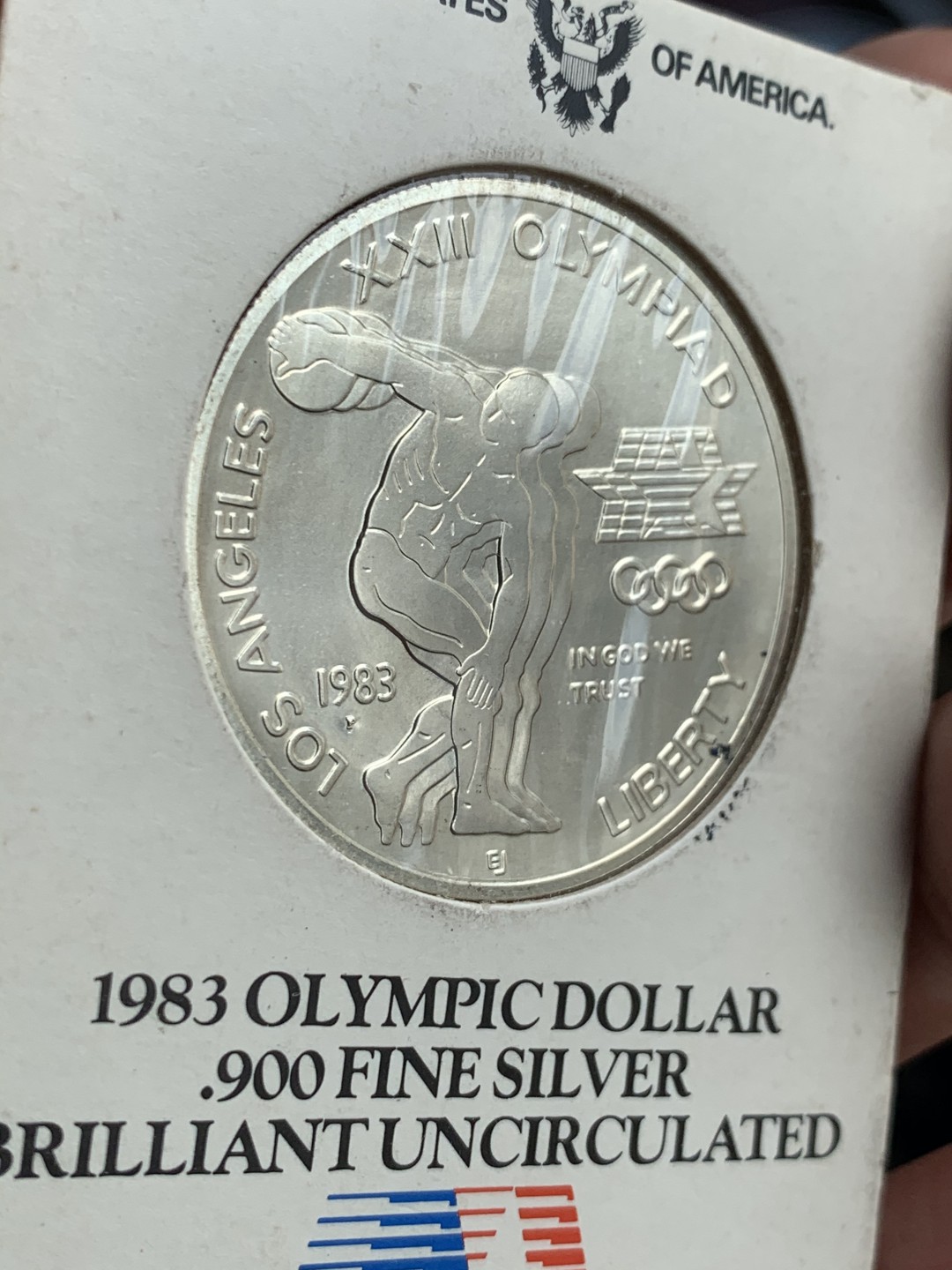 《竞宝斋》第38场-本周一 （全场顺丰包邮） 重拍！卡装 美国1983-P年老鹰一元 大银币