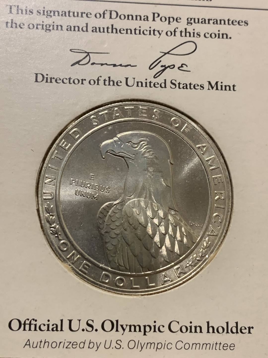 《竞宝斋》第38场-本周一 （全场顺丰包邮） 重拍！卡装 美国1983-P年老鹰一元 大银币