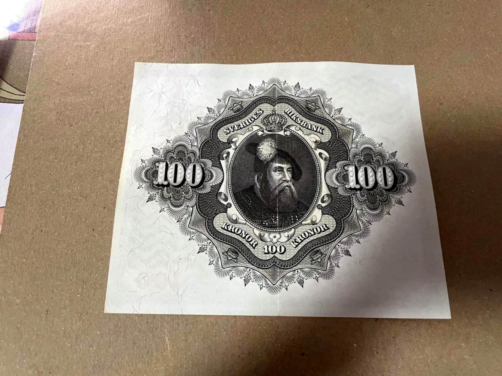 【Blue Auction】✨世界纸币精拍第166期——利奥波德二世（共105拍） 【无47 大方块】瑞典 早期 1960年100克朗 AU品相 雕刻精美