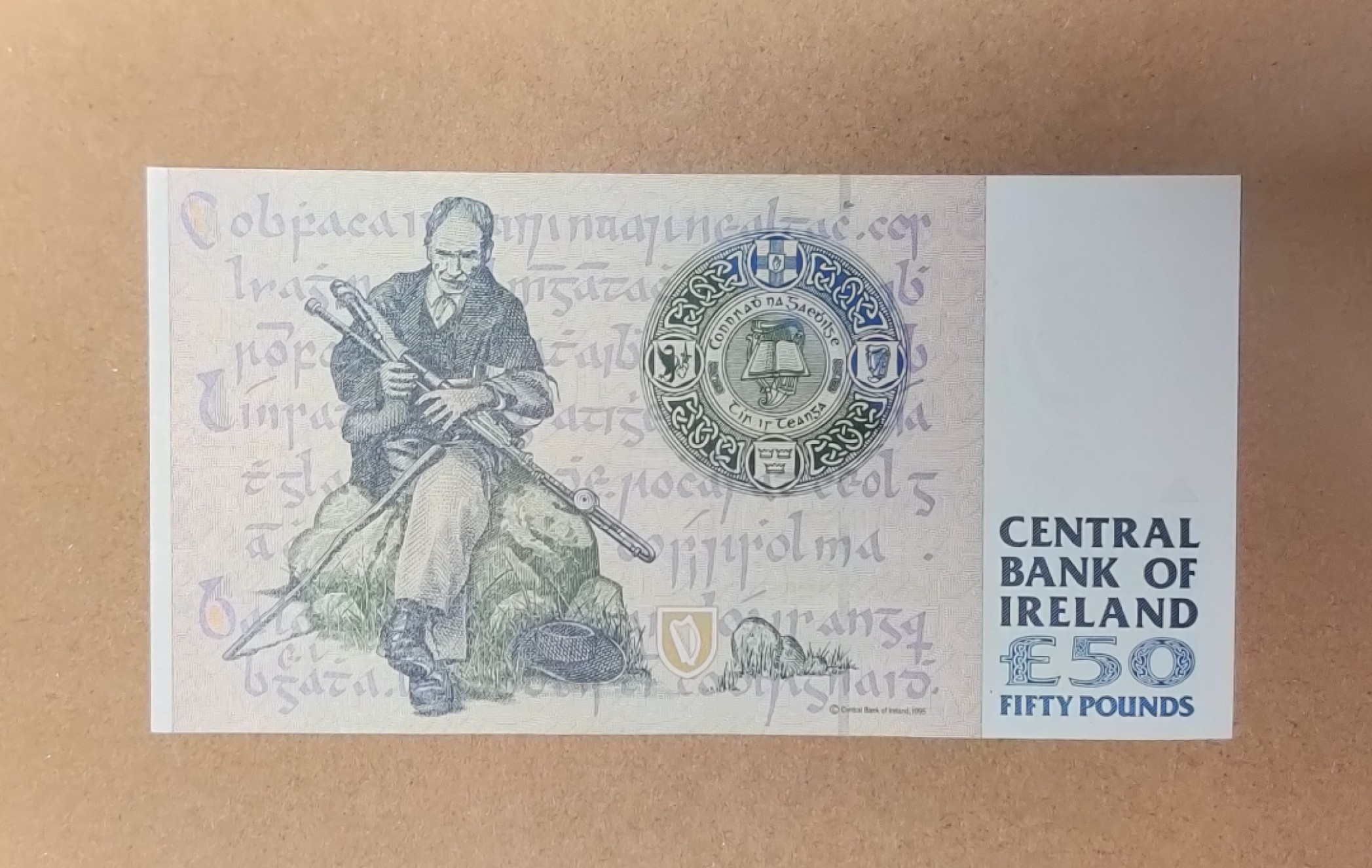 【Blue Auction】✨世界纸币精拍第166期——利奥波德二世（共105拍） 爱尔兰 1999年50镑 道格拉斯•海德 UNC- 