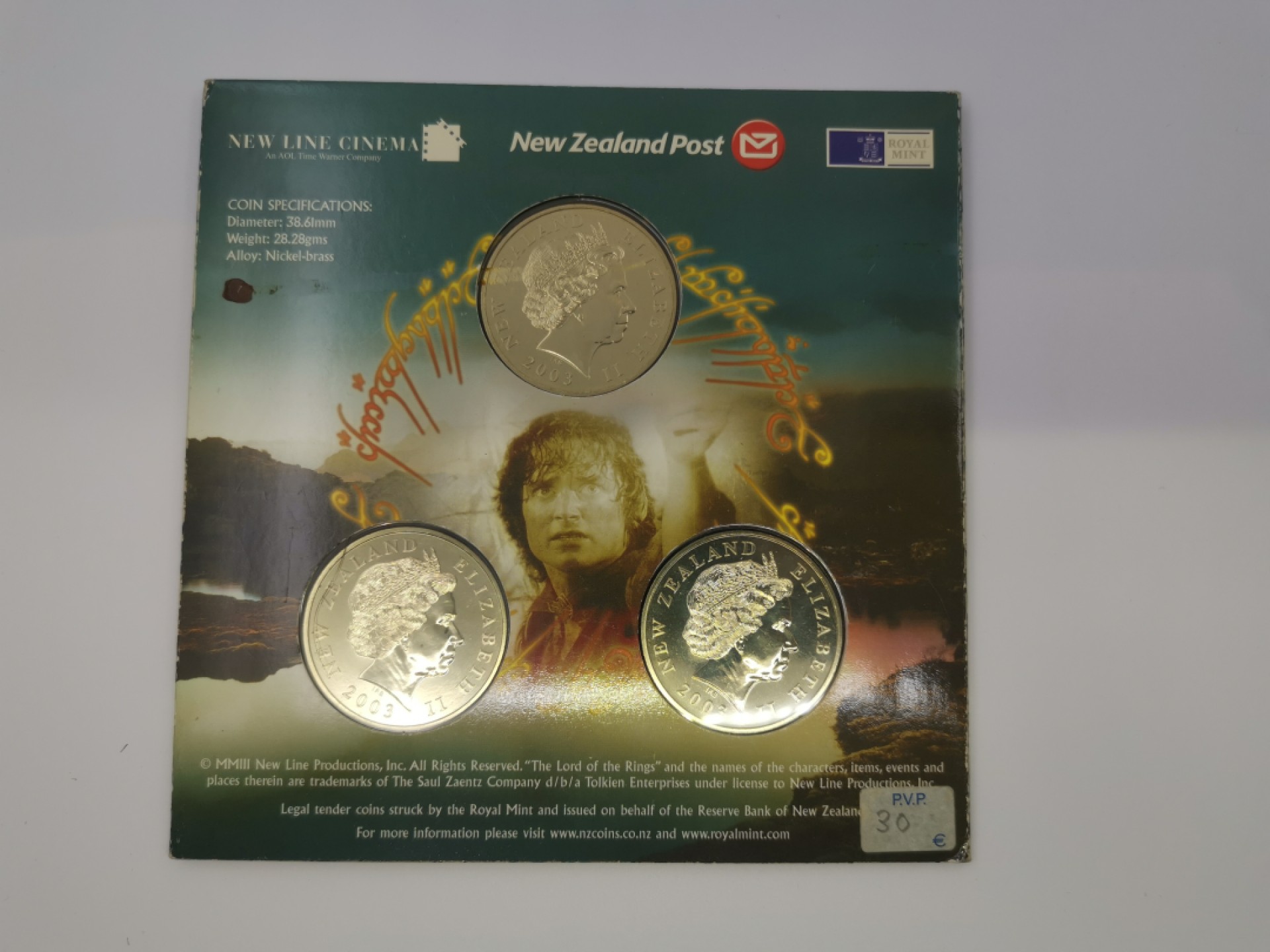 乐游外币首个限时专场—各国精装套币 2003新西兰1元三枚精装套币指环王