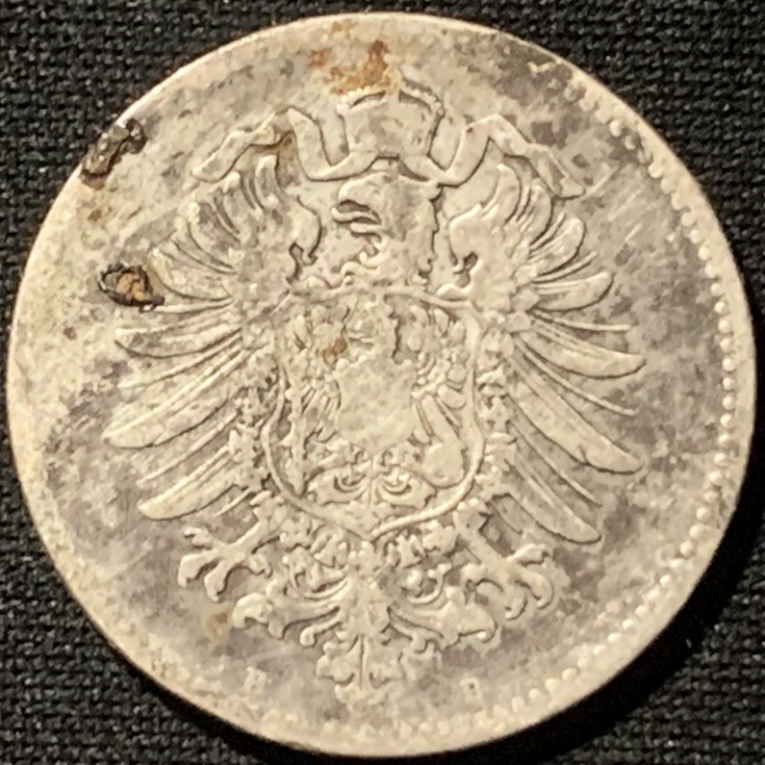 紫瑗钱币——第216期拍卖 德国 1875年 B版 短翅 1马克 5.5克 0.9银