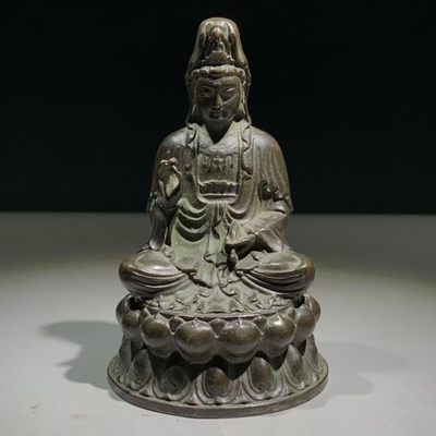 乡下收来紫铜净瓶观音佛像观音大士坐莲观世音菩萨老铜像古董收藏 - 乡下收来紫铜净瓶观音佛像观音大士坐莲观世音菩萨老铜像古董收藏